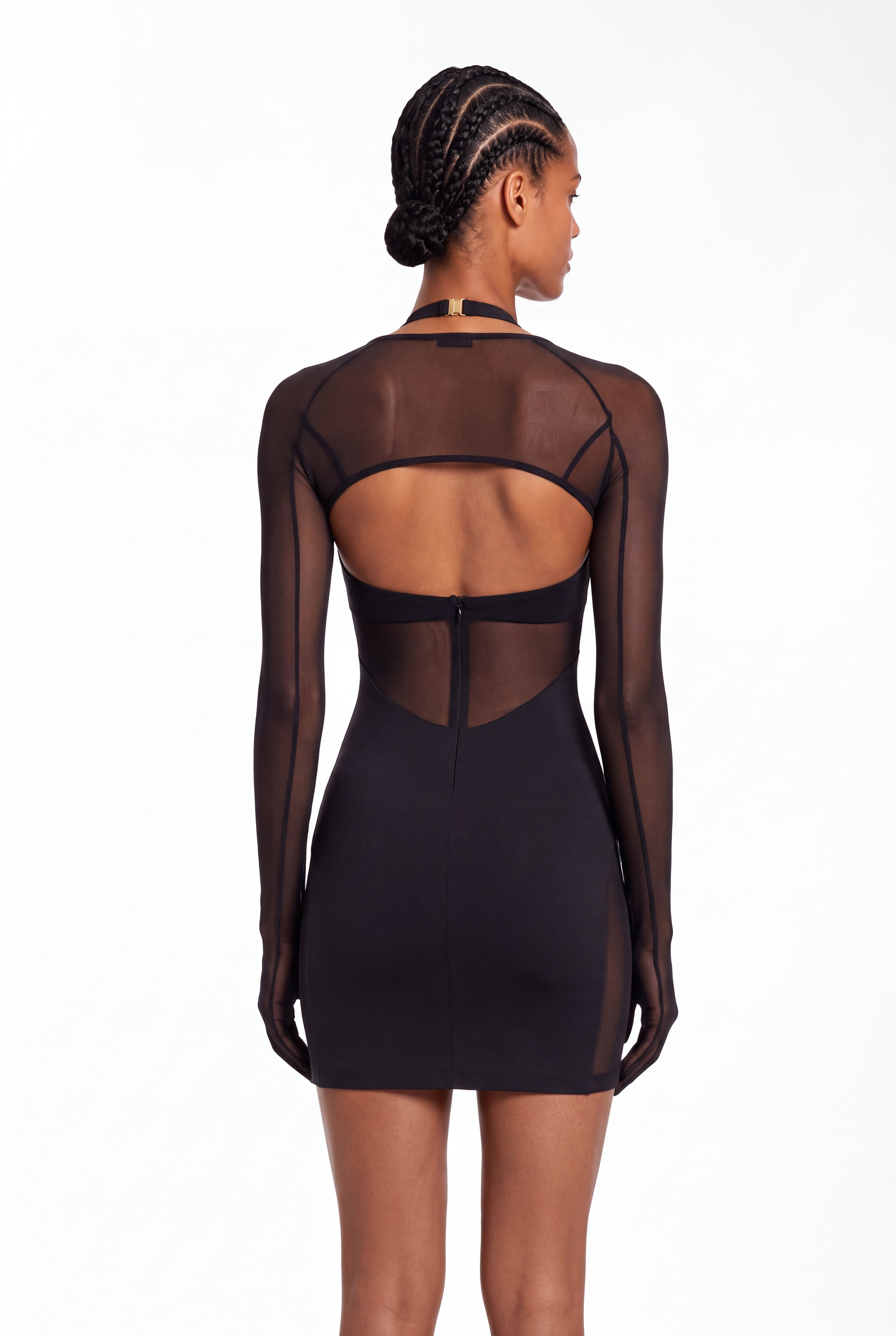 Krypto Halter Neck Mesh Mini Dress