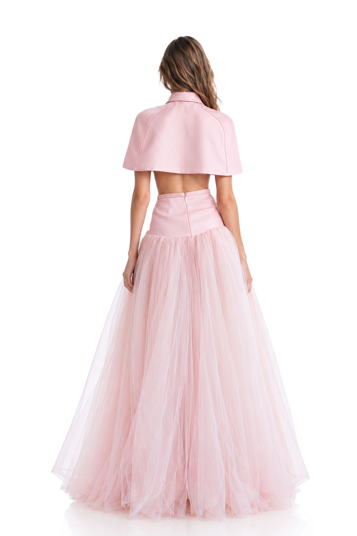 Ksena Shawl Mesh Skirt Set