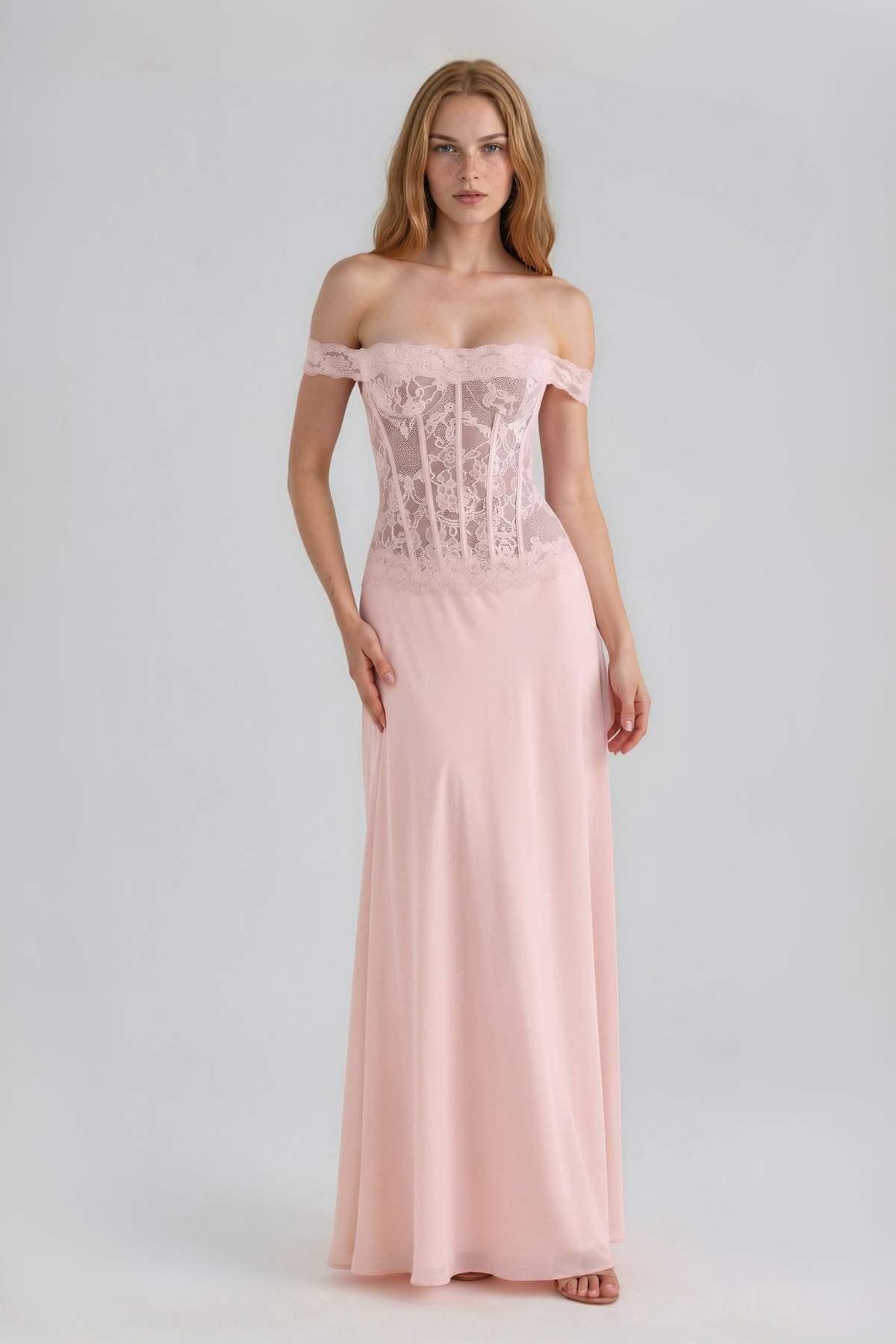 Kumara Off Shoulder Corset Maxi Dress