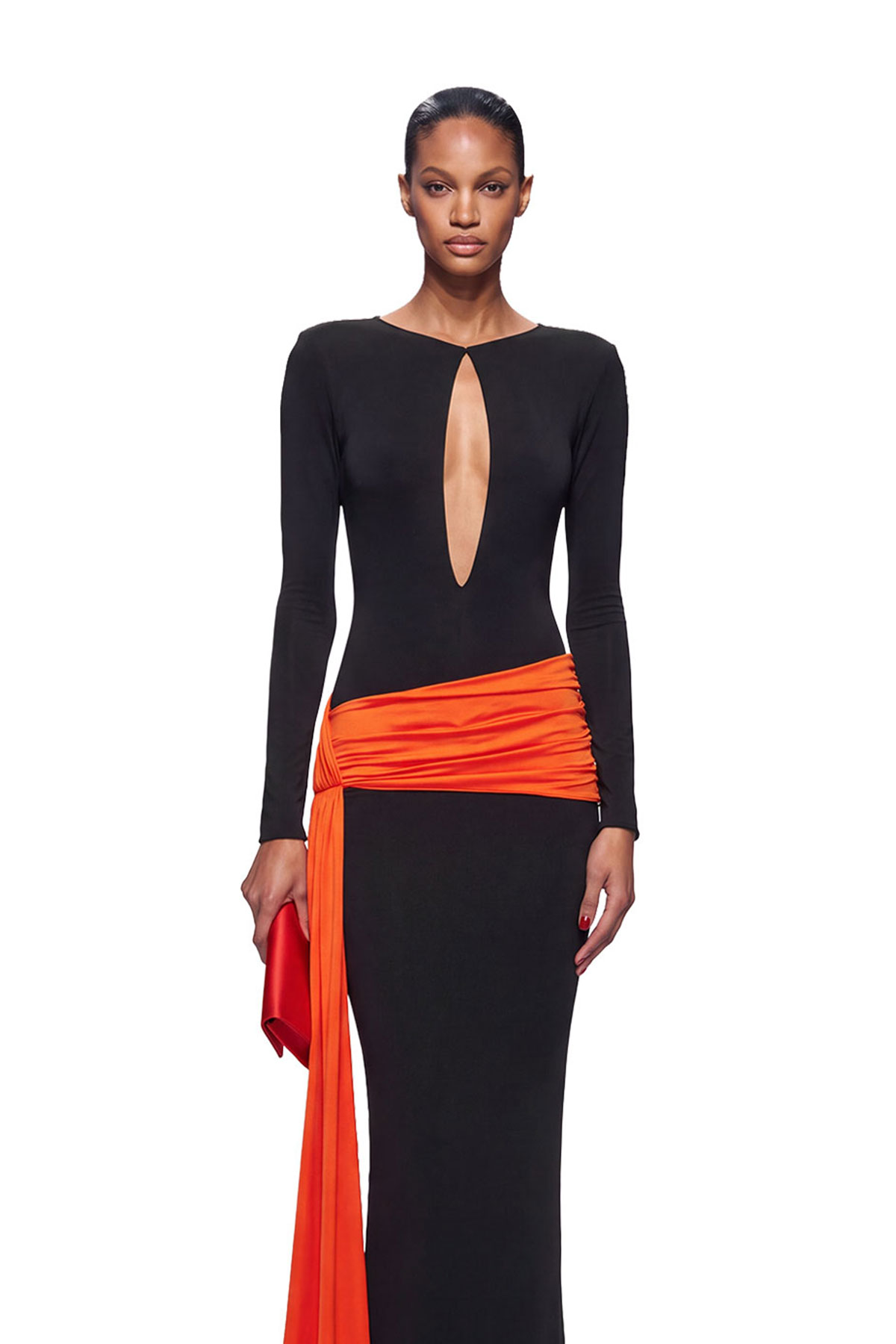 Kumiko Cutout Ruch Fringe Maxi Dress