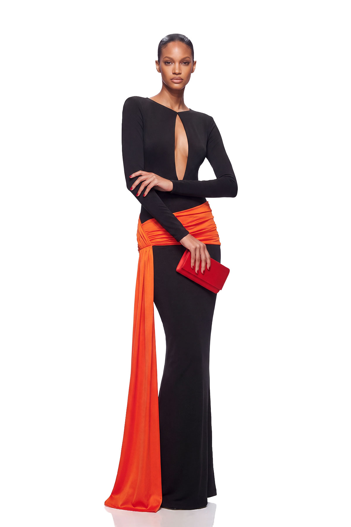 Kumiko Cutout Ruch Fringe Maxi Dress