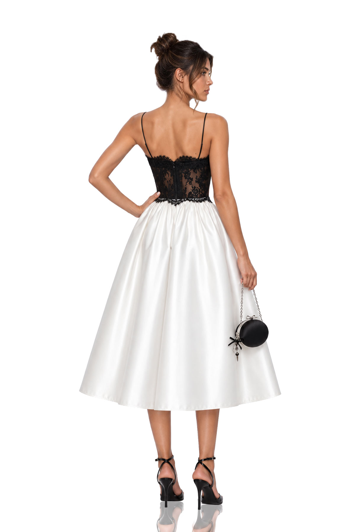 Kunihiro Spaghetti Embroidered Satin Maxi Dress