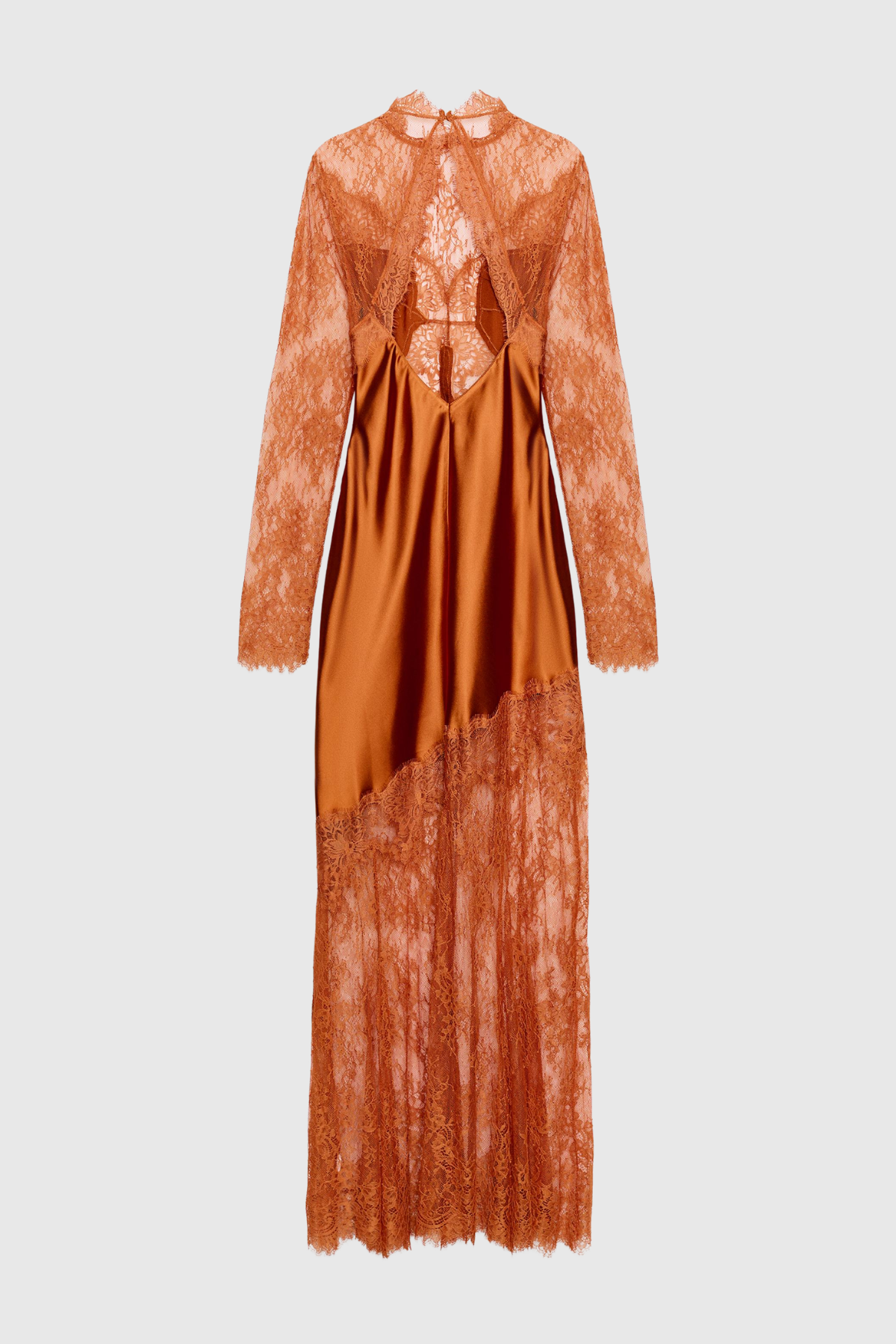 Kwasi Long Sleeve Lace Satin Maxi Dress