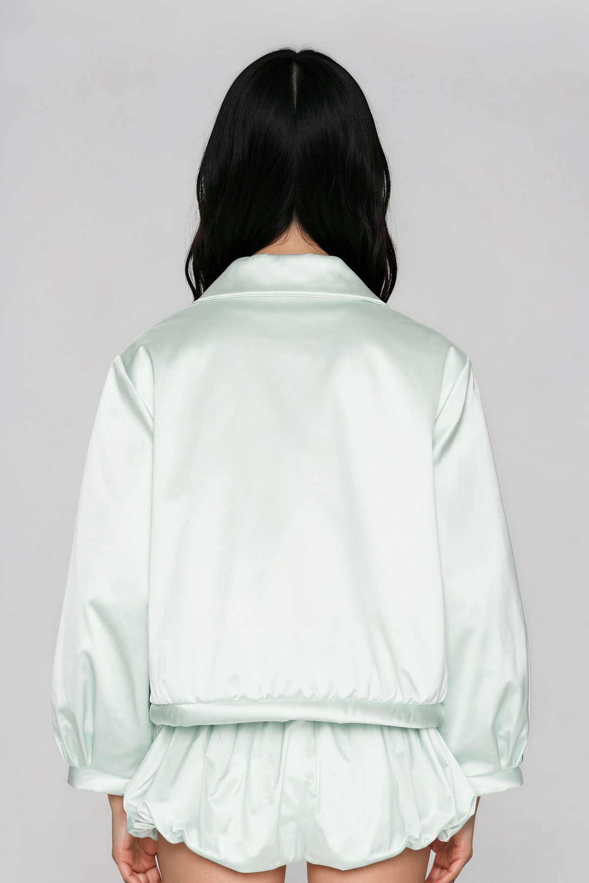 Kwende Double Breasted Draped Shorts Set In Green