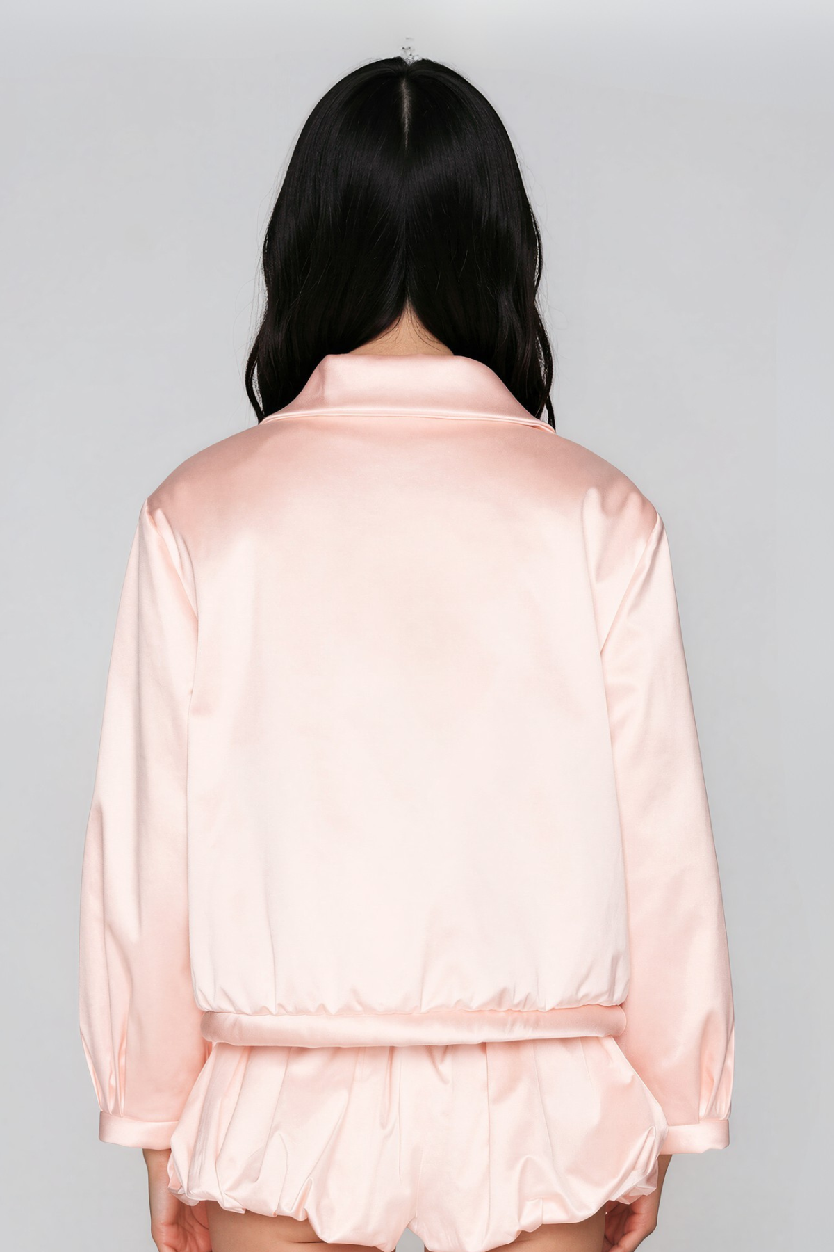Kwende Double Breasted Draped Shorts Set In Pink 