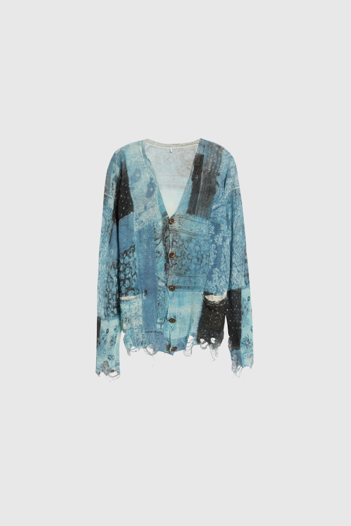 Kyabra V Neck Print Knit Top