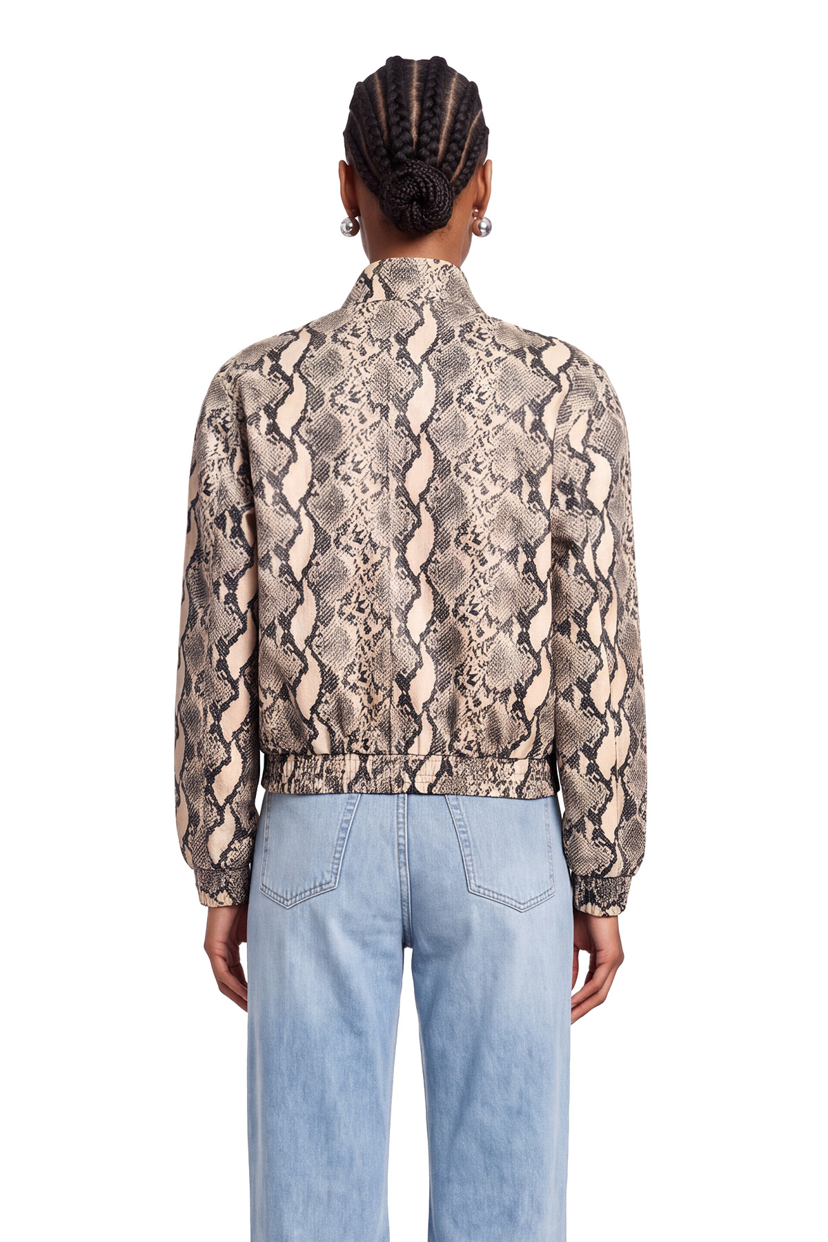 Kyan Crop Snake Print Jacket