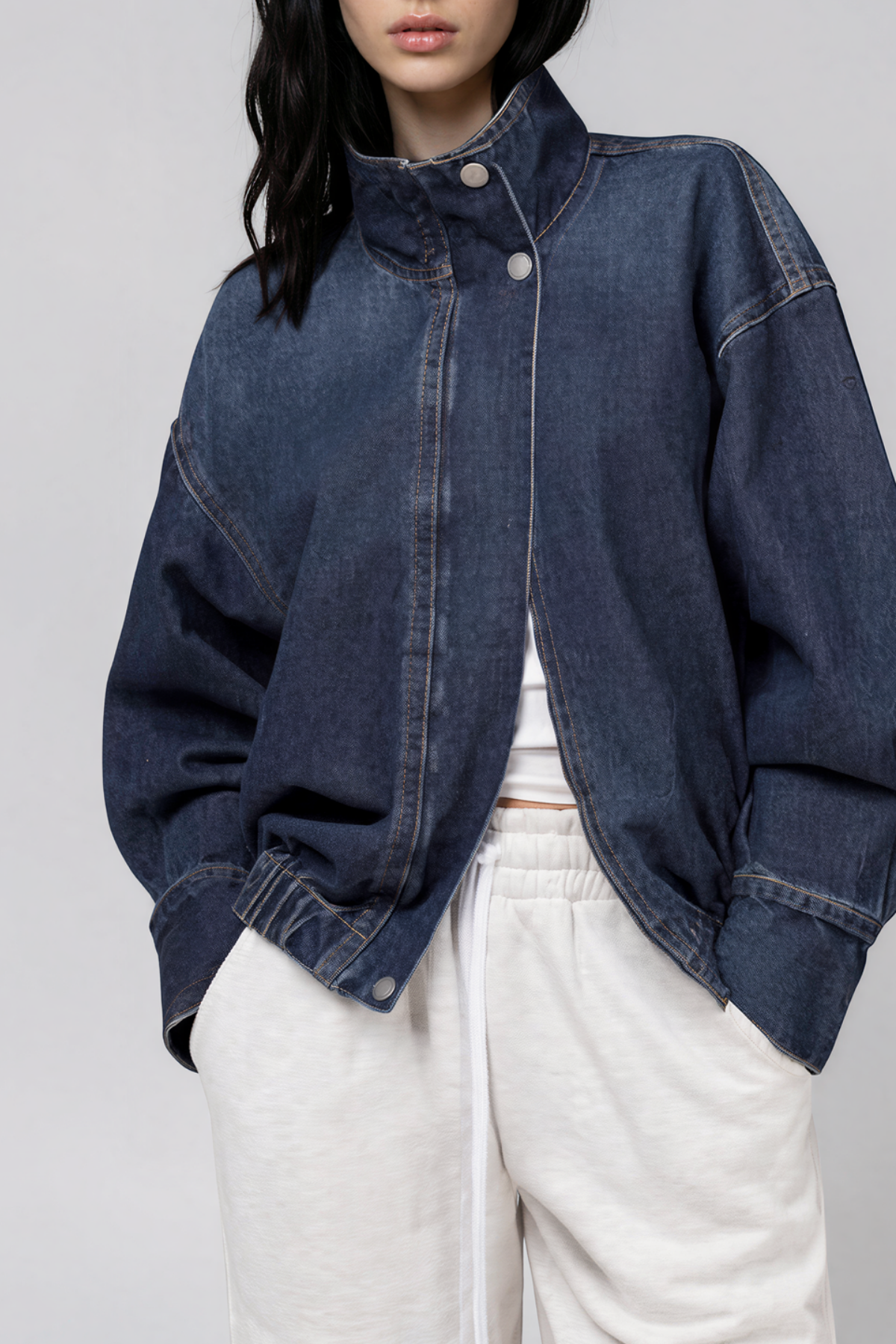 Kylene High Neck Denim Jacket