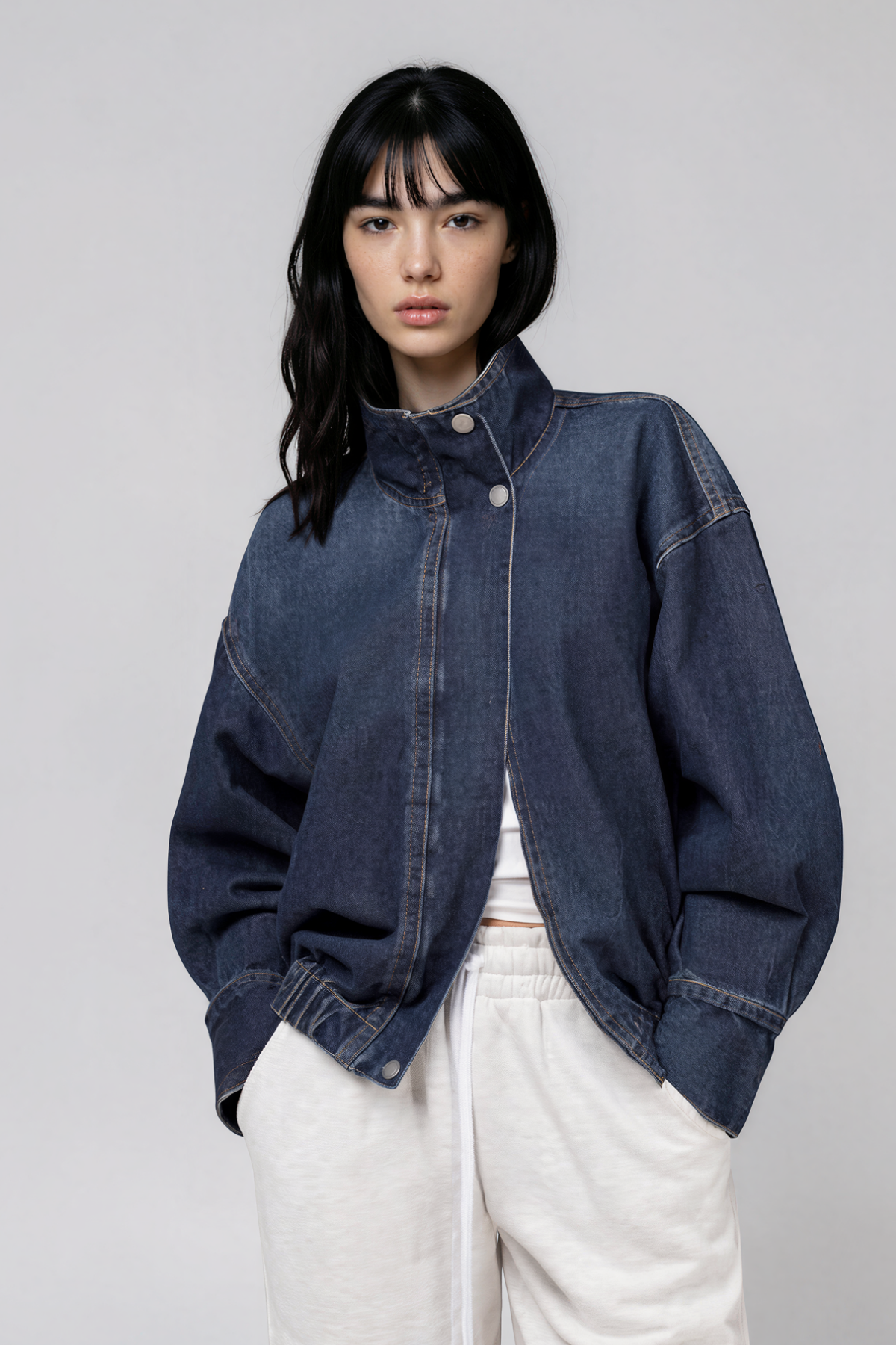 Kylene High Neck Denim Jacket