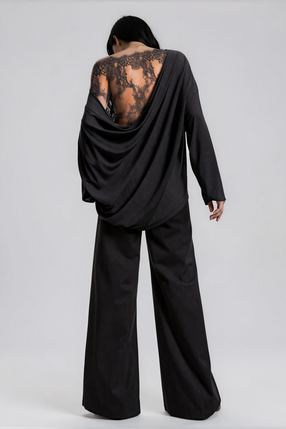 Kylian One Shoulder Lace Draped Top