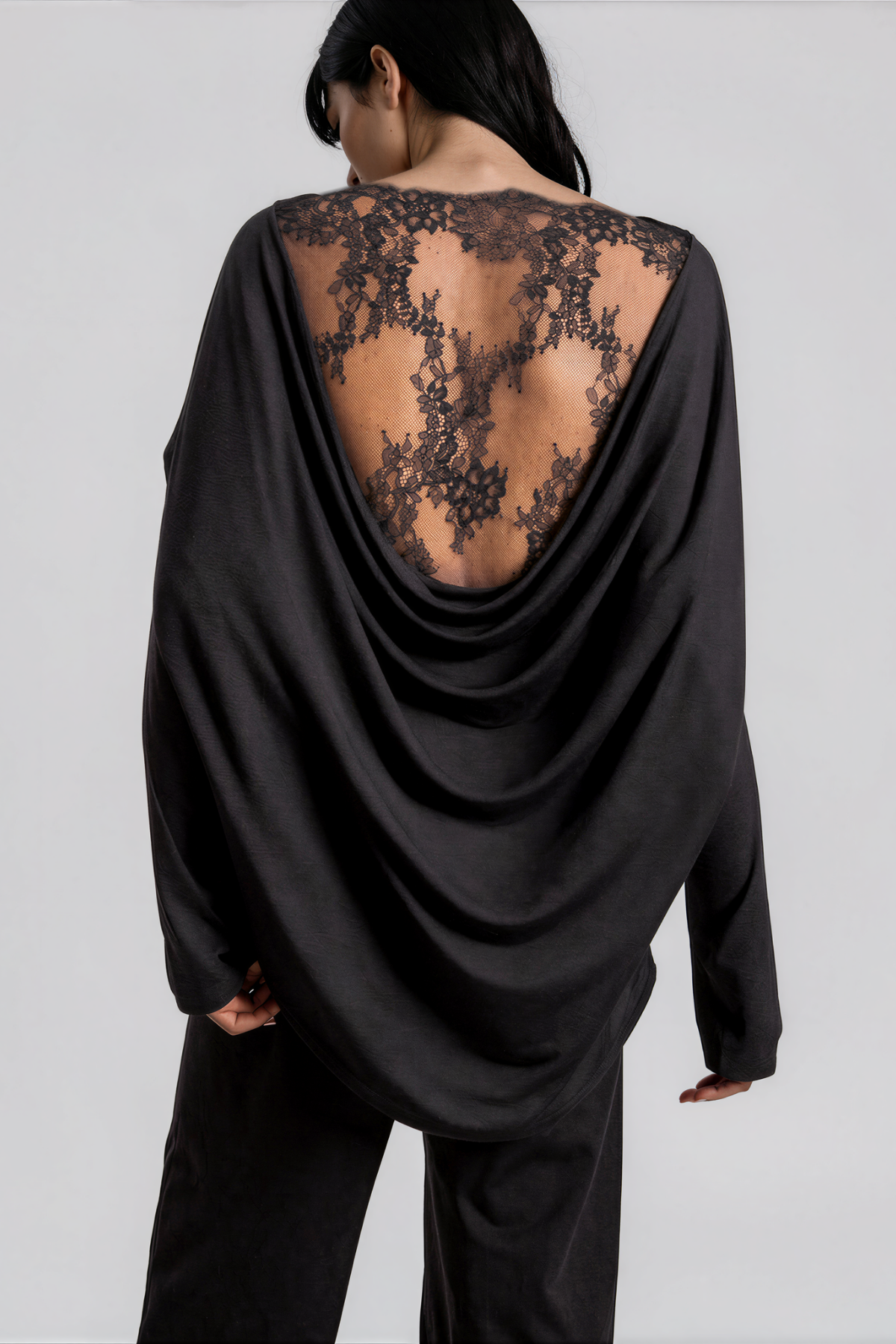 Kylian One Shoulder Lace Draped Top