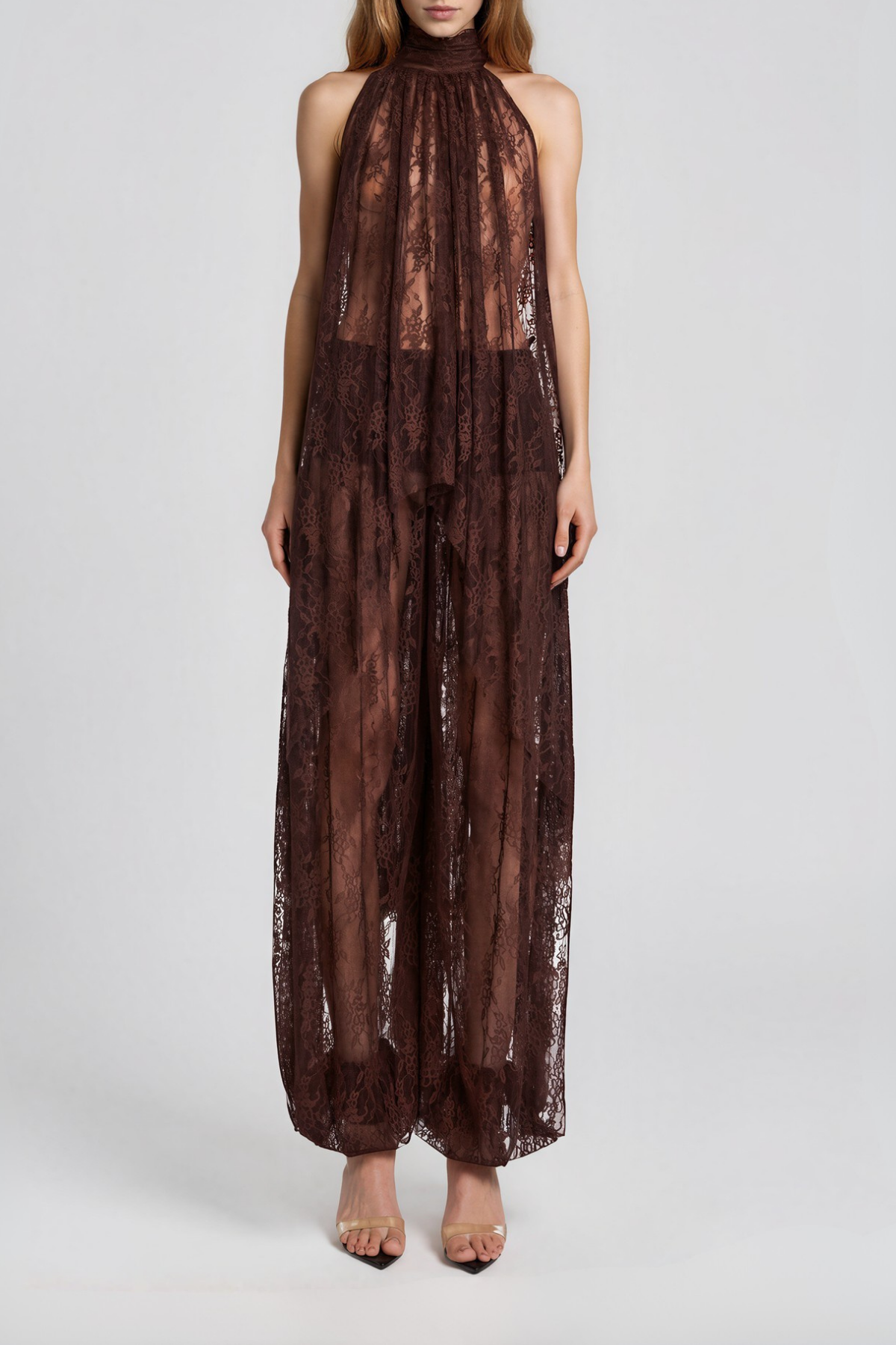Kyne Halter Neck Lace Pants Set