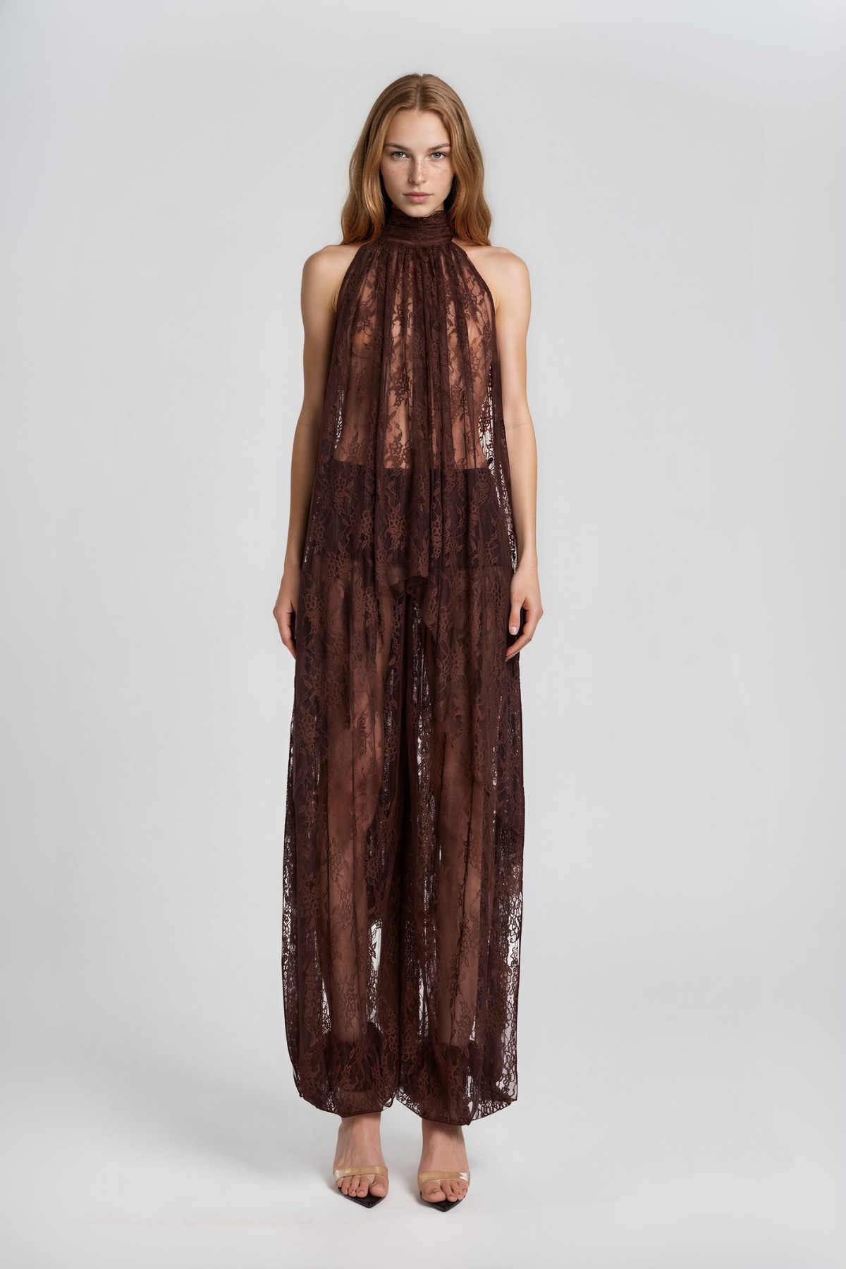 Kyne Halter Neck Lace Pants Set