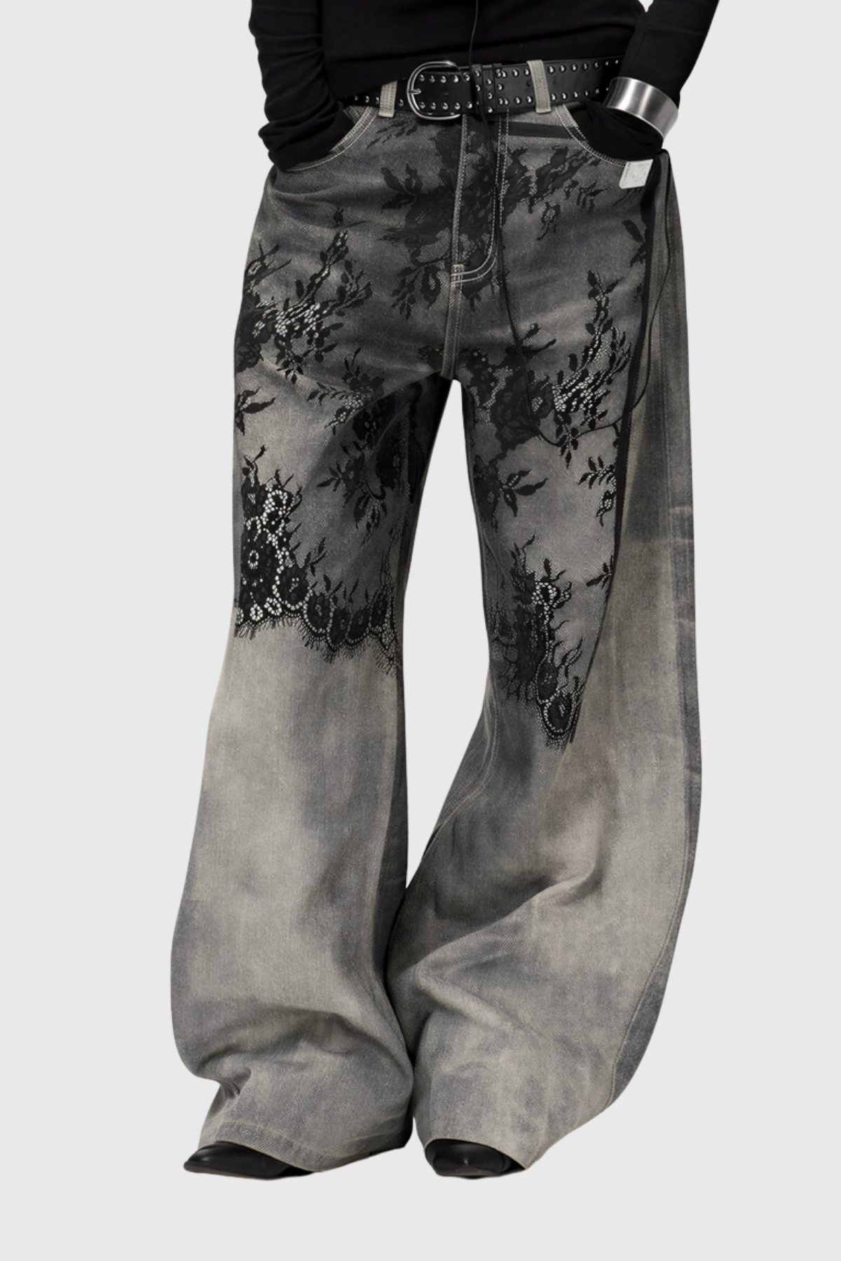 Kynton Deconstruct Print Baggy Jeans