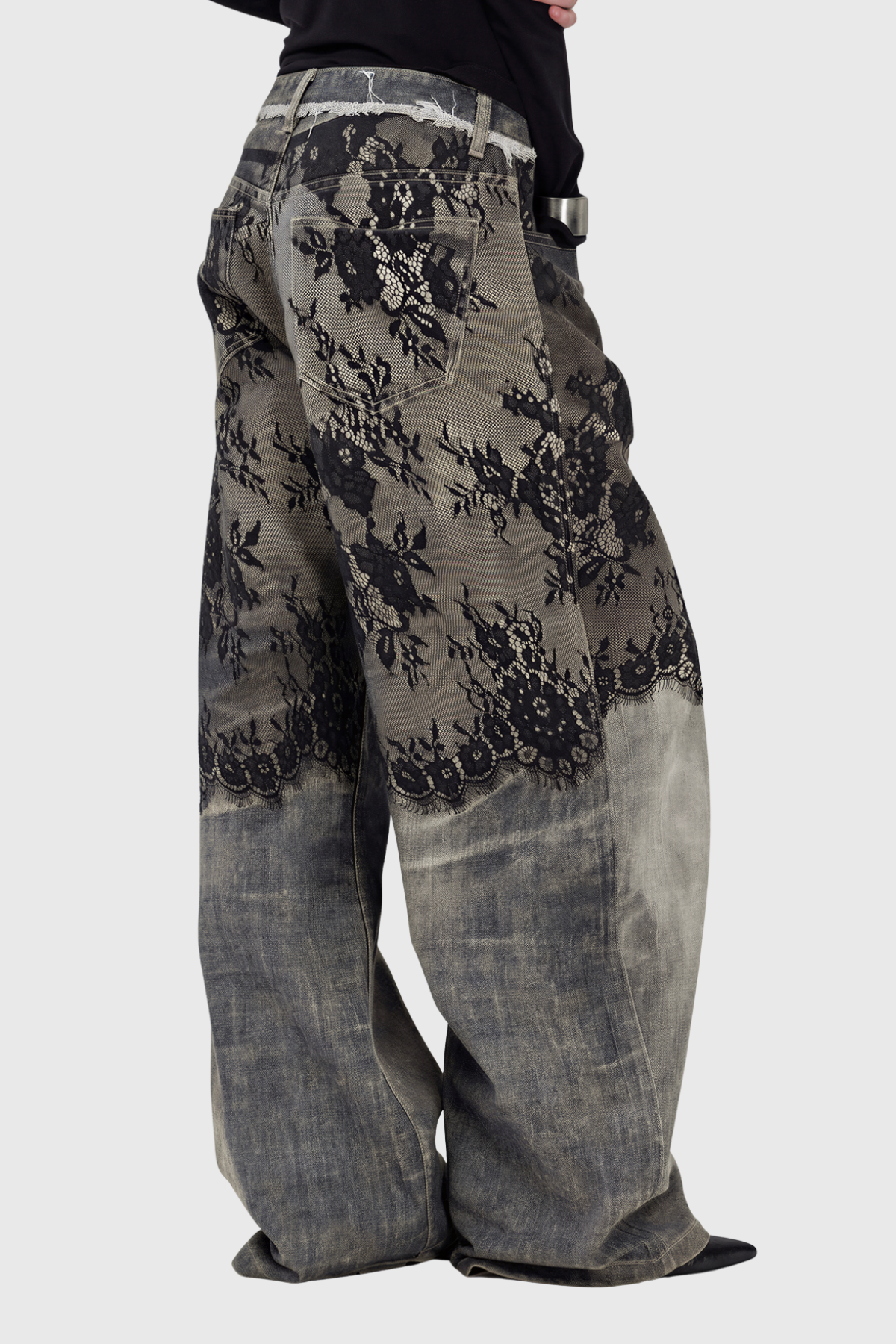 Kynton Deconstruct Print Baggy Jeans