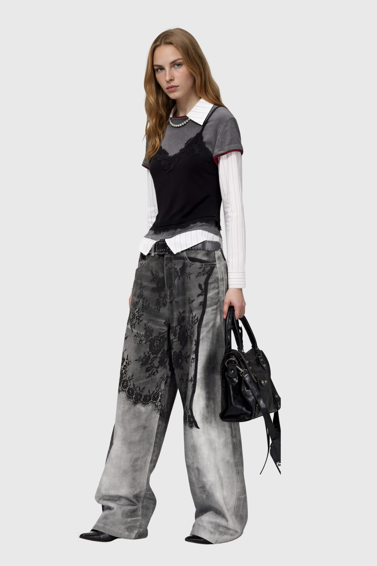 Kynton Deconstruct Print Baggy Jeans
