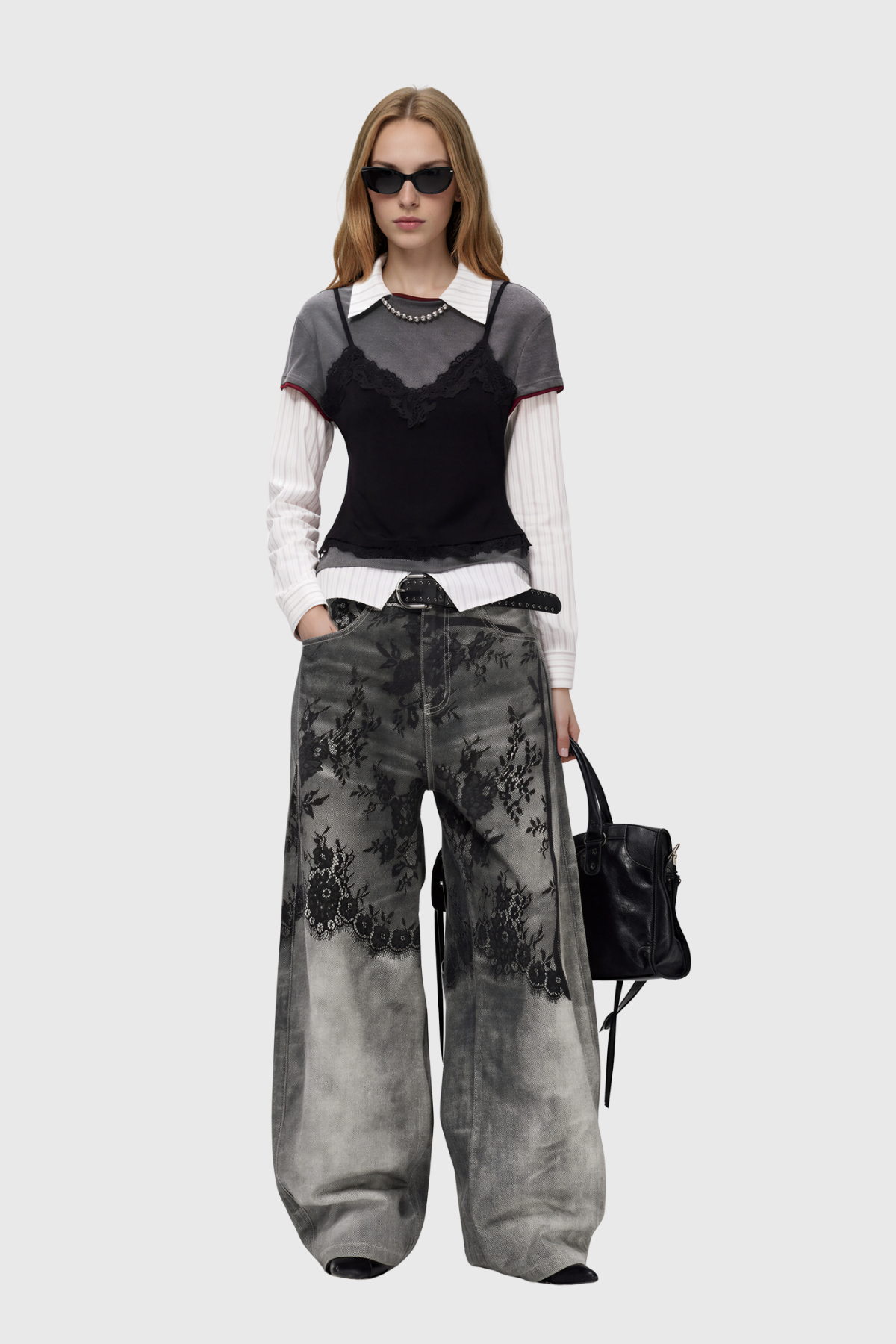Kynton Deconstruct Print Baggy Jeans