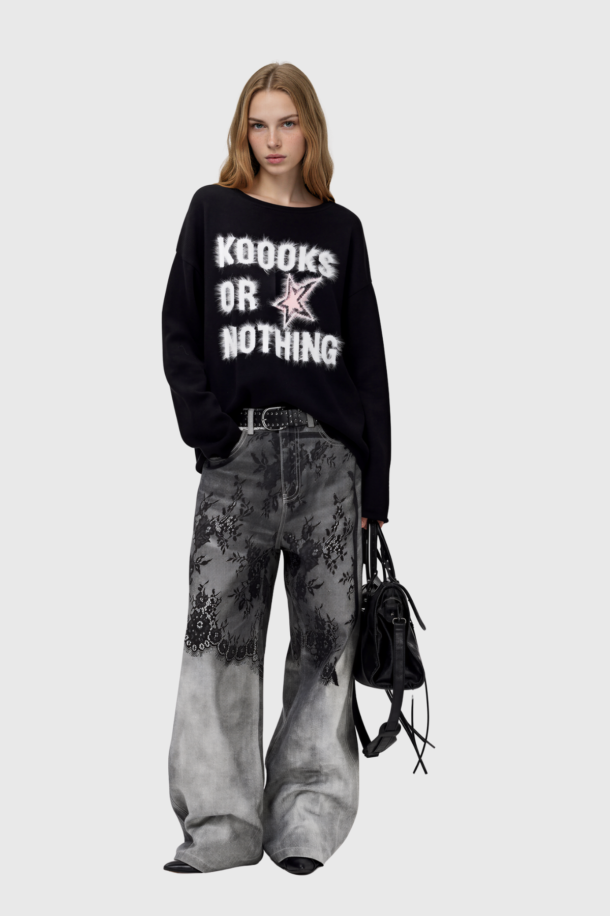 Kynton Deconstruct Print Baggy Jeans