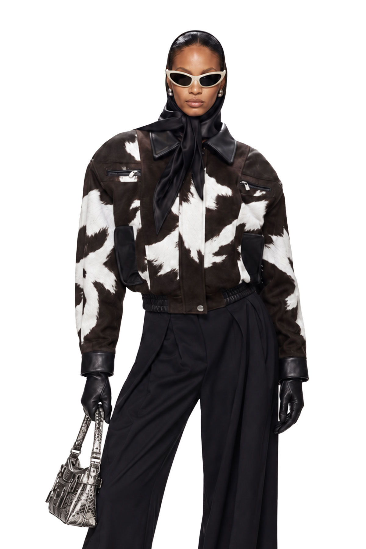 Kyou Lapel Cow Print Jacket