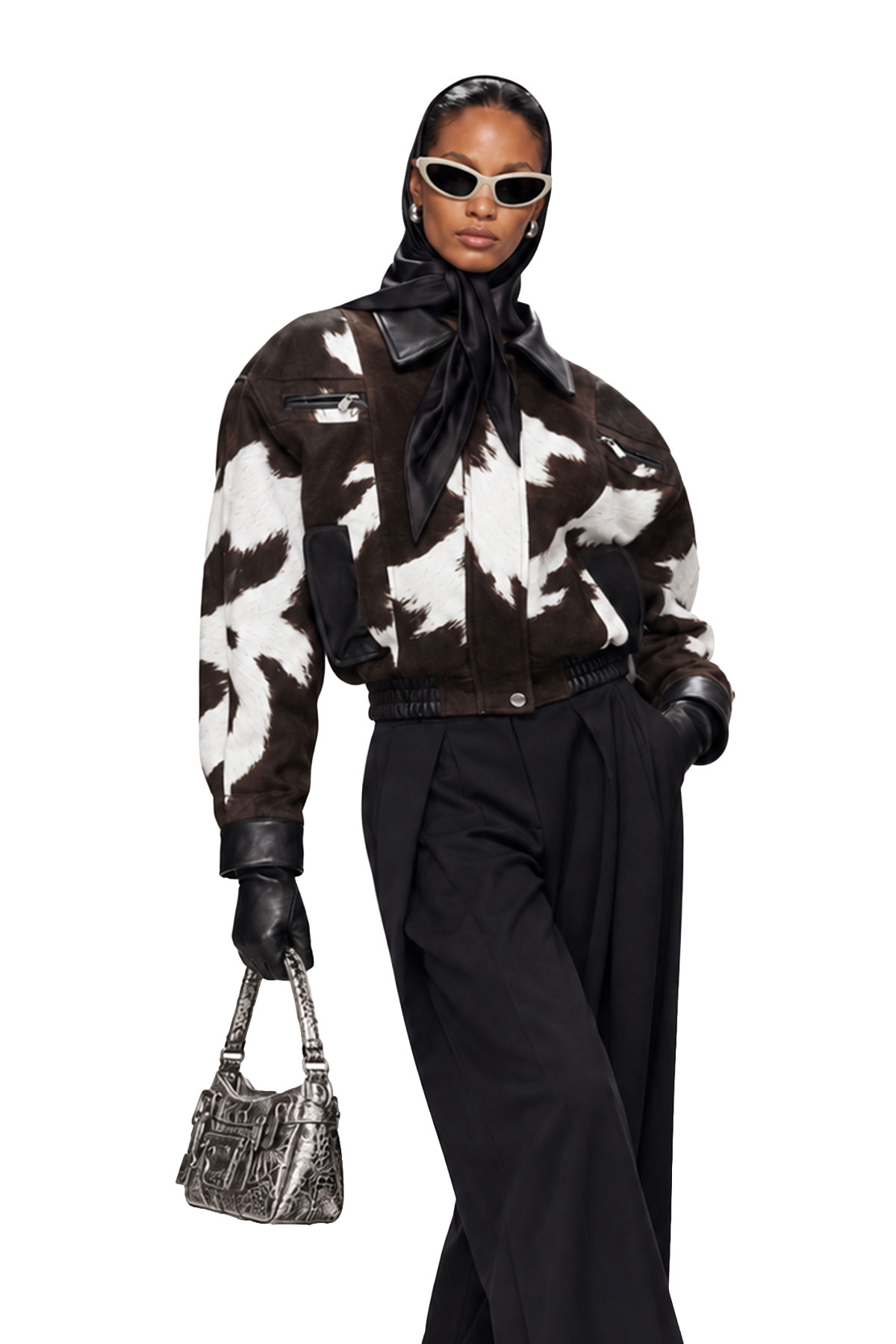Kyou Lapel Cow Print Jacket