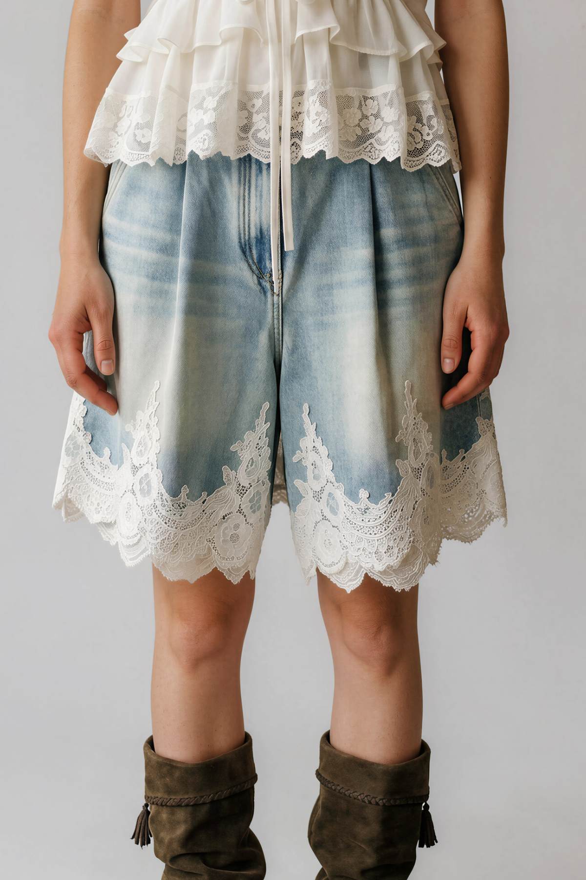 Kyra Bleached Lace Shorts