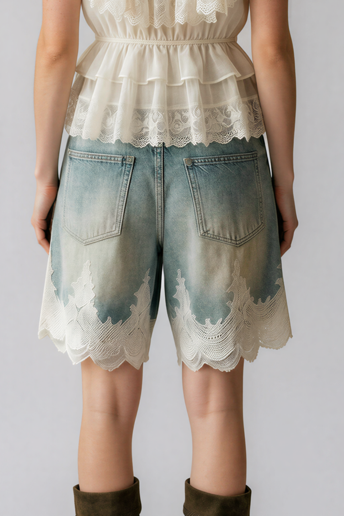 Kyra Bleached Lace Shorts