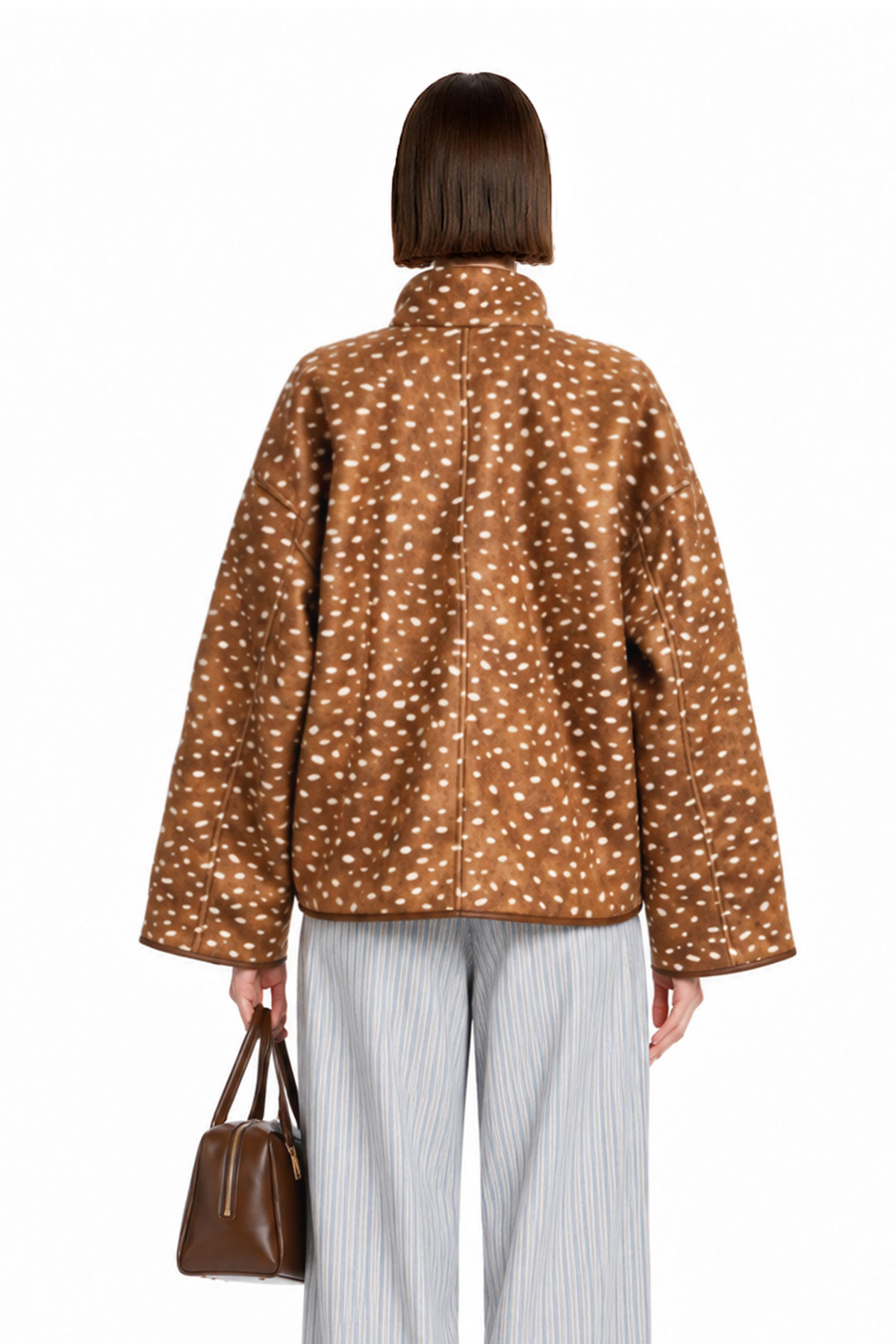 Kyrene High Neck Deer Print Jaceket