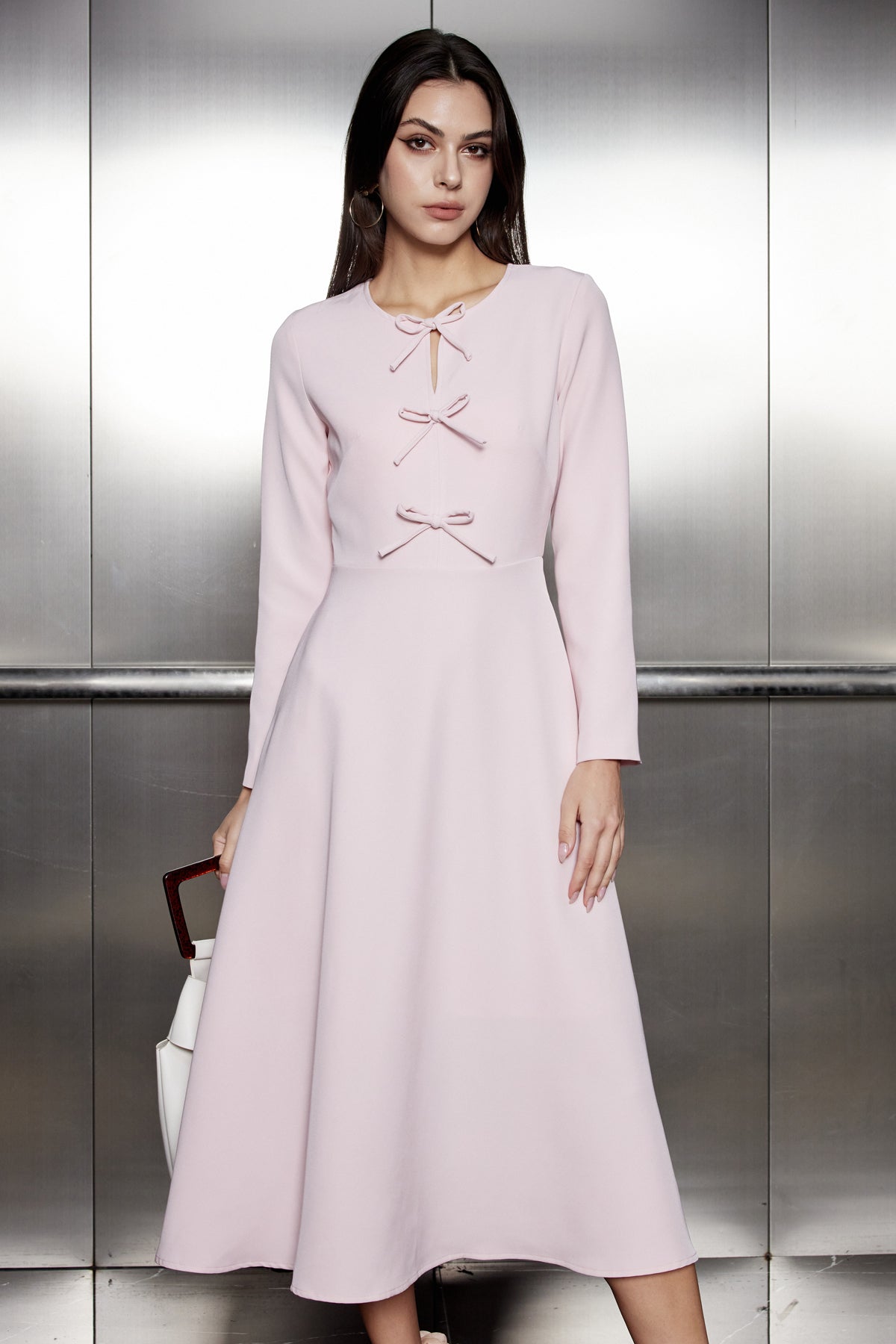 Lavanya Bow Ruffle Maxi Dress