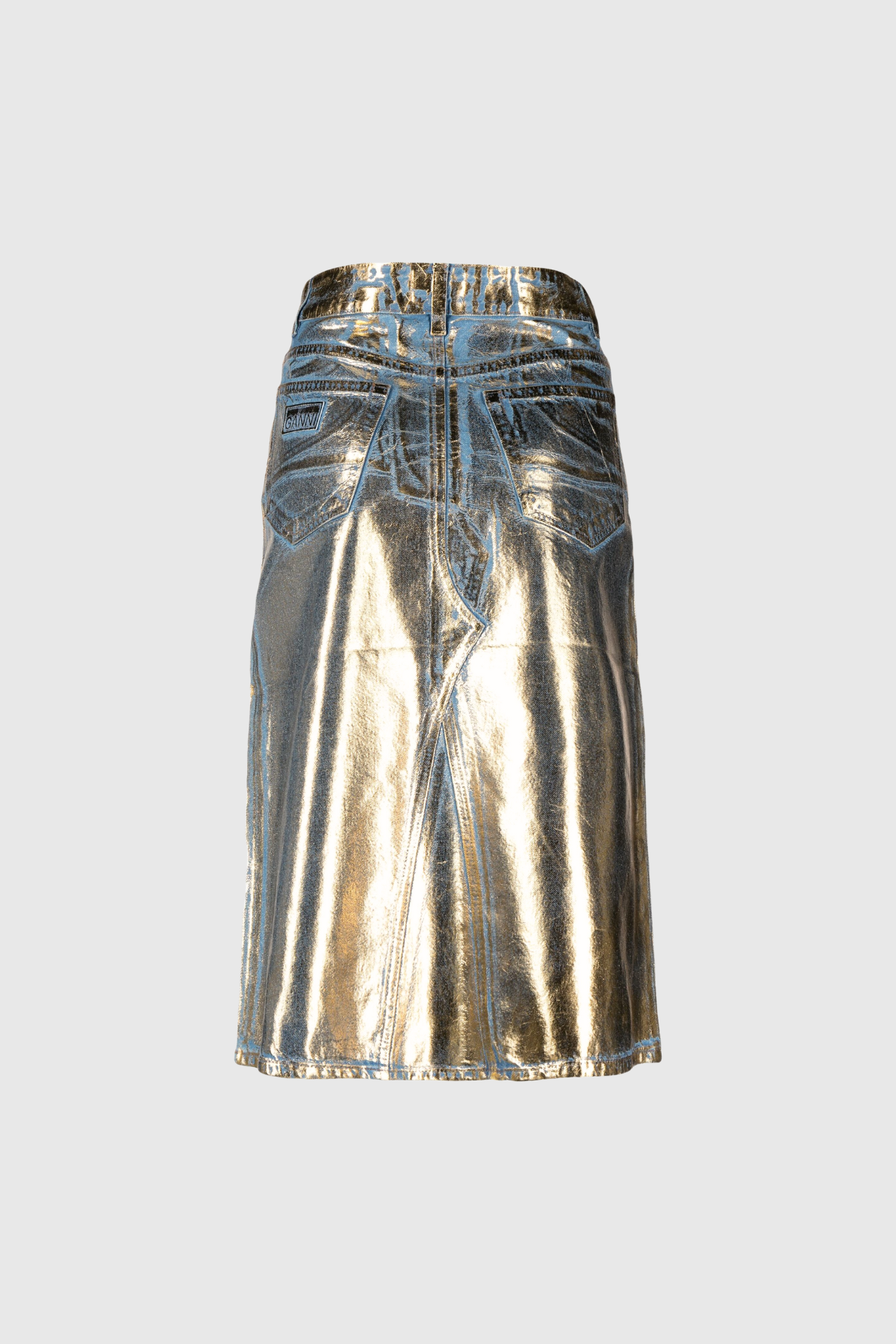 Louisa Metallic Denim Skirt