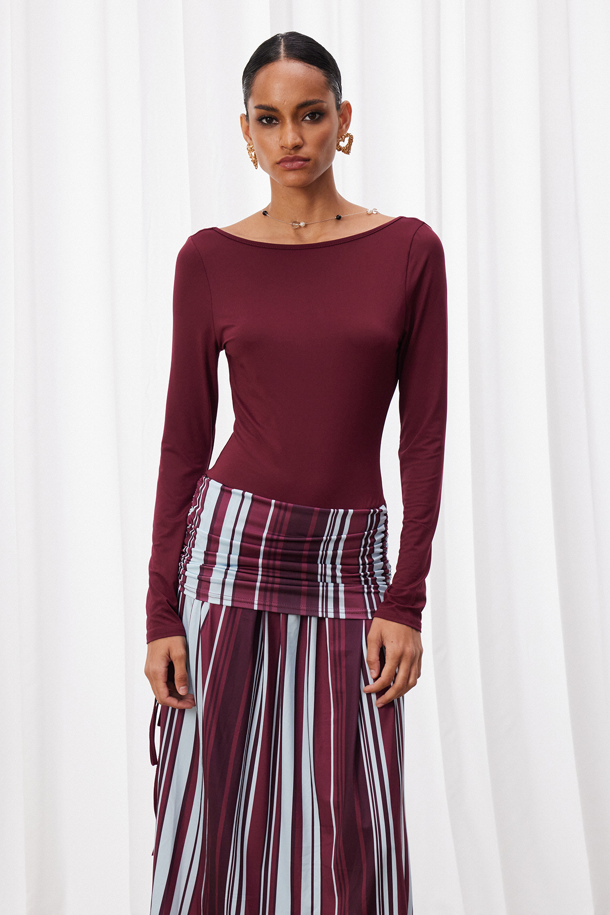 Maacah Backless Asymmetric Maxi Dress