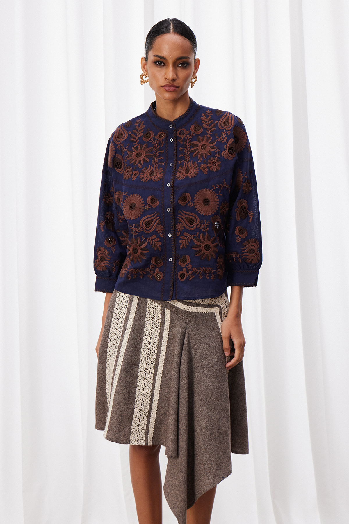 Maakha Embroidered Floral Top