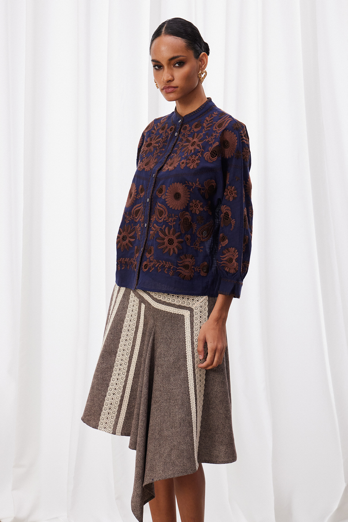 Maakha Embroidered Floral Top