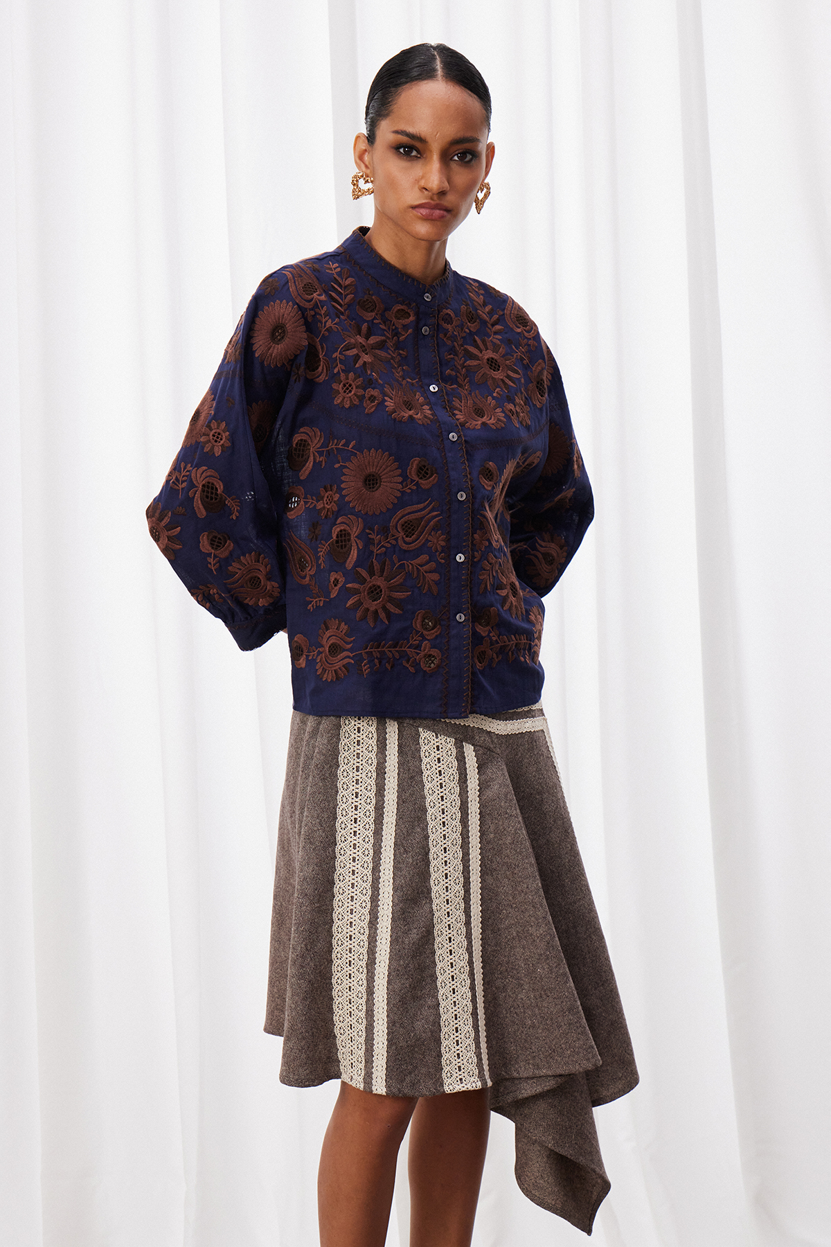 Maakha Embroidered Floral Top