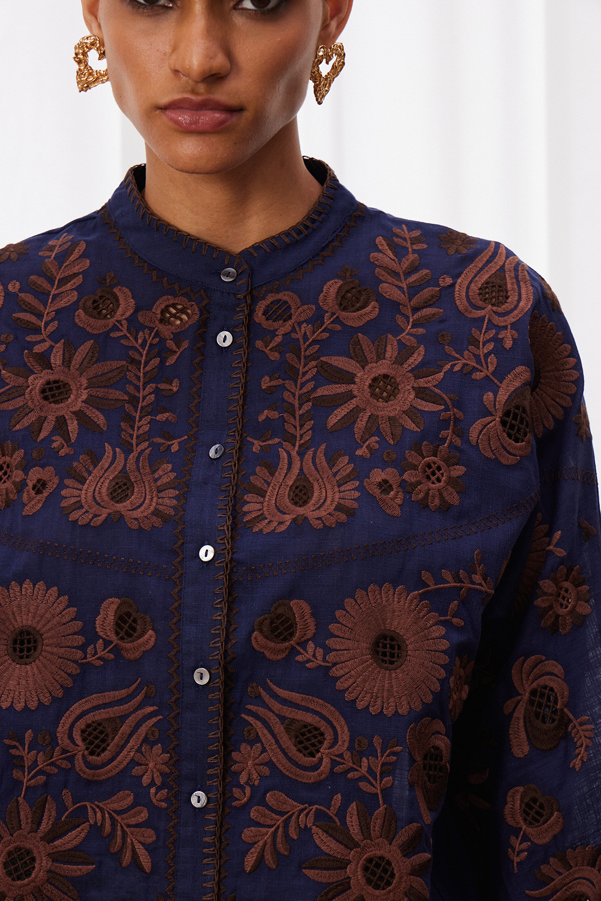 Maakha Embroidered Floral Top