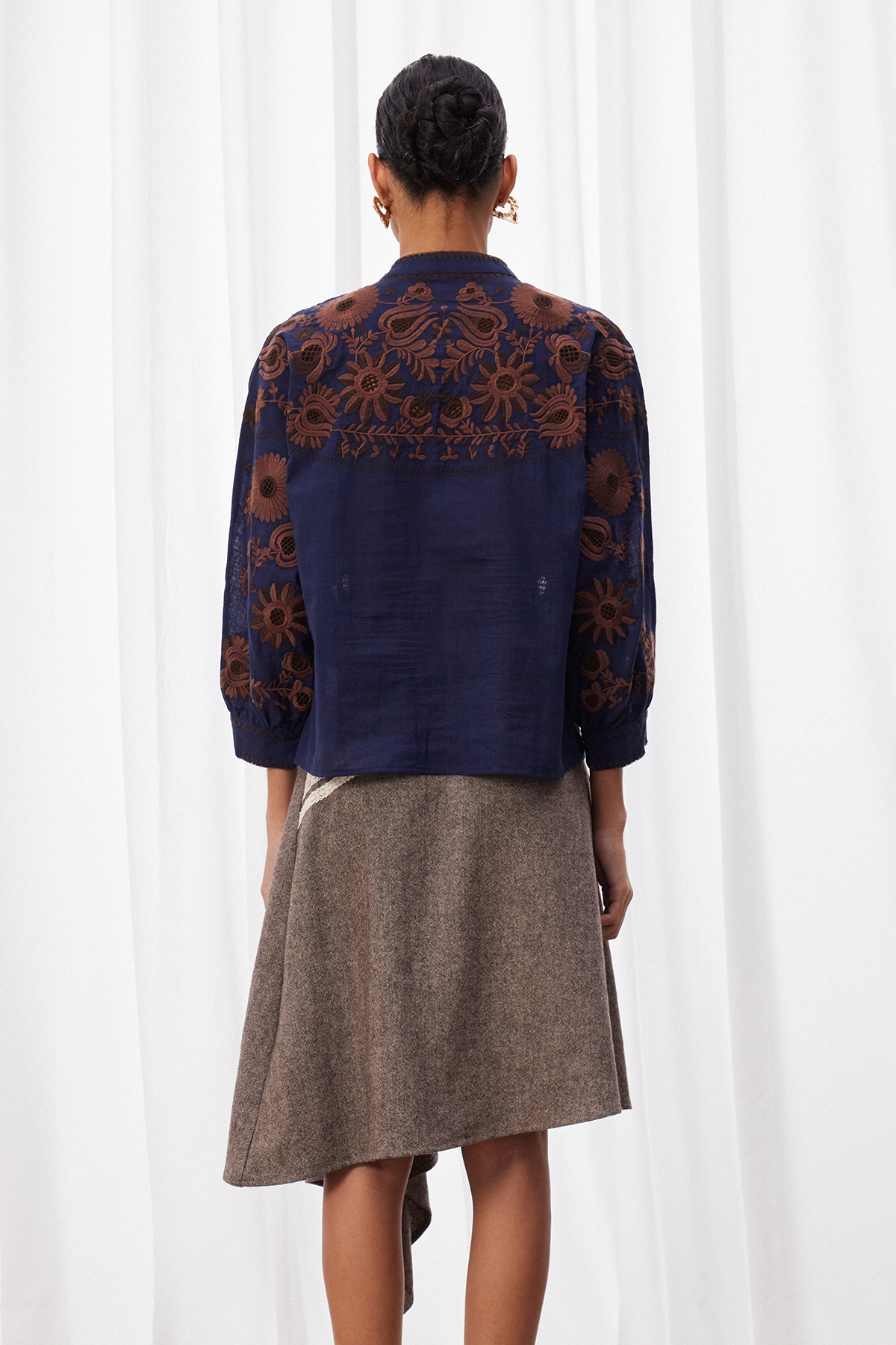 Maakha Embroidered Floral Top