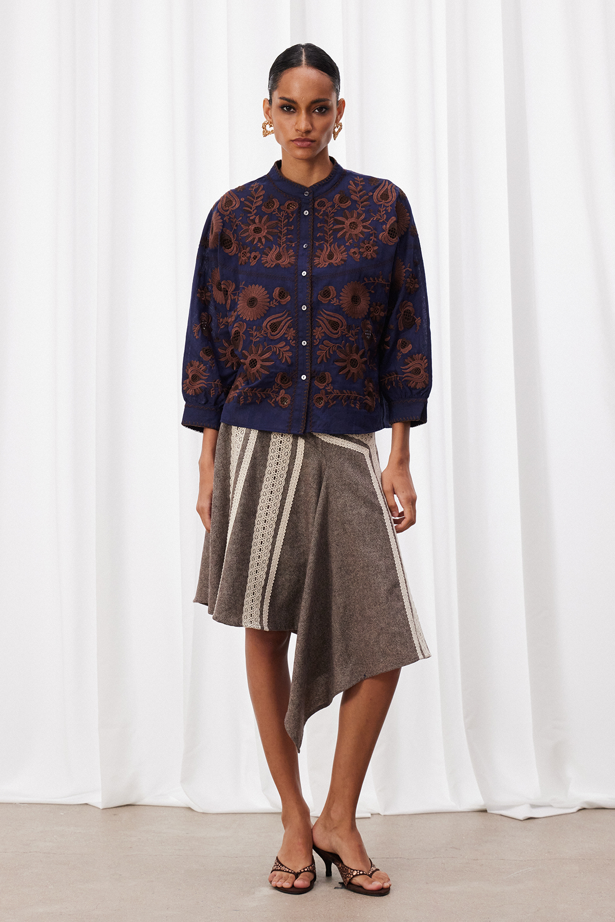 Maakha Embroidered Floral Top