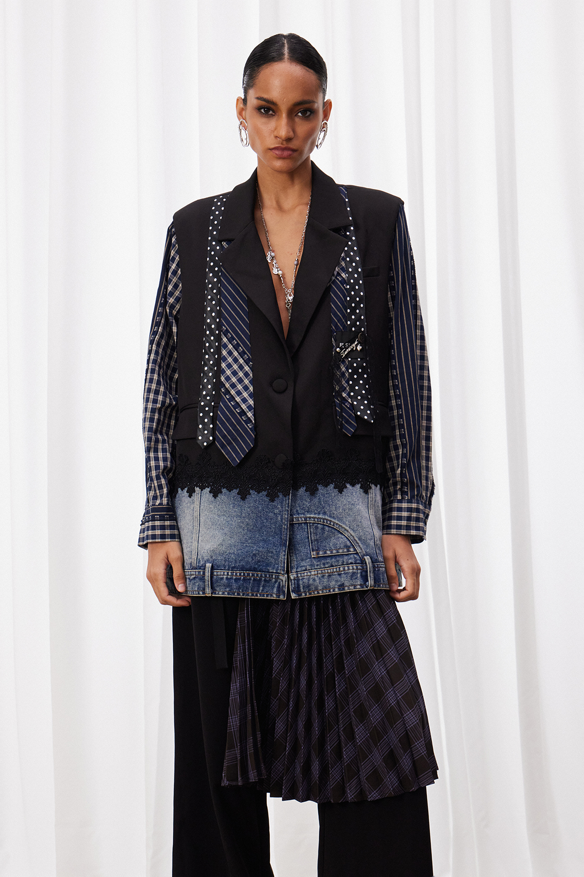 Maala Deconstruct Grid Blazer