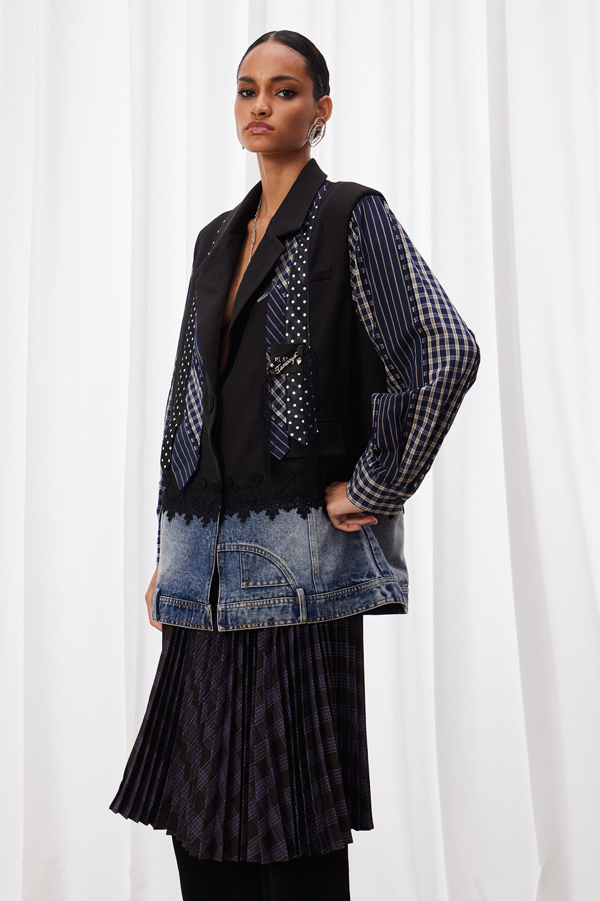 Maala Deconstruct Grid Blazer