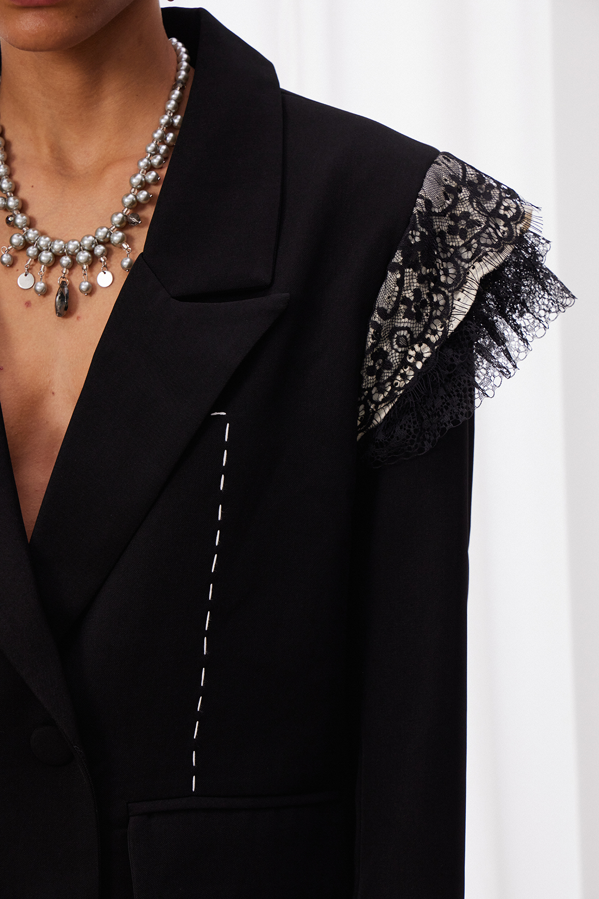 Maarit Double Breasted Lace Blazer