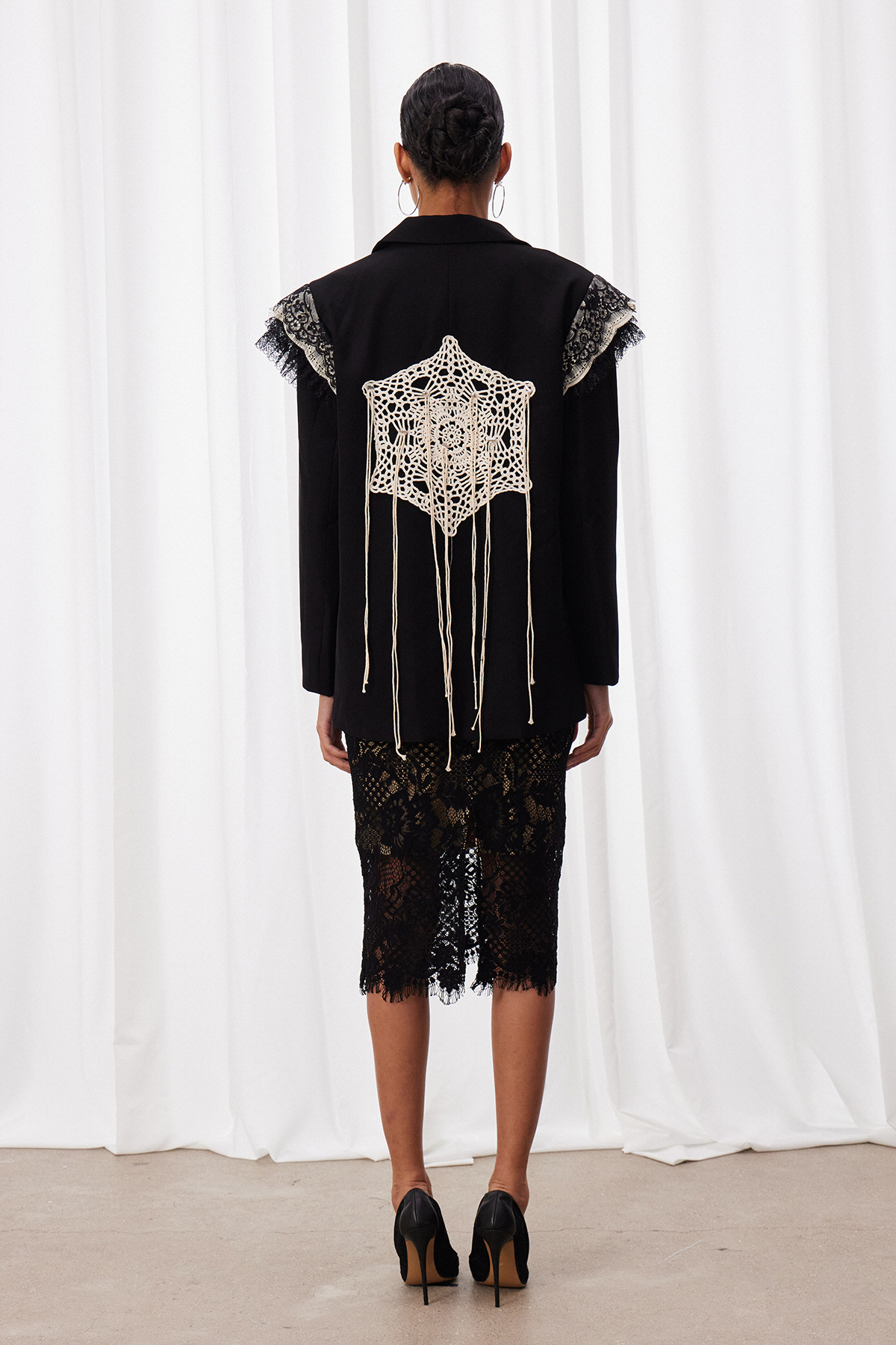 Maarit Double Breasted Lace Blazer