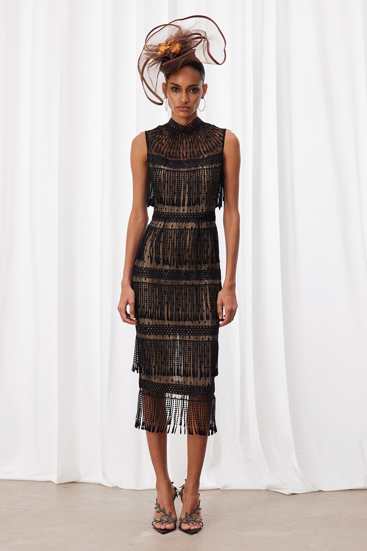 Maarja Sleeveless Fringe Midi Dress
