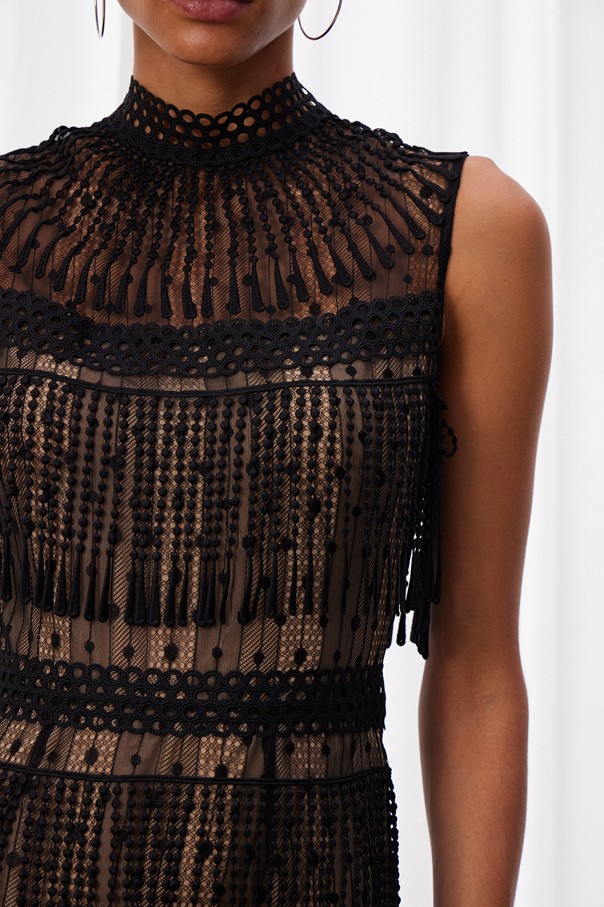 Maarja Sleeveless Fringe Midi Dress