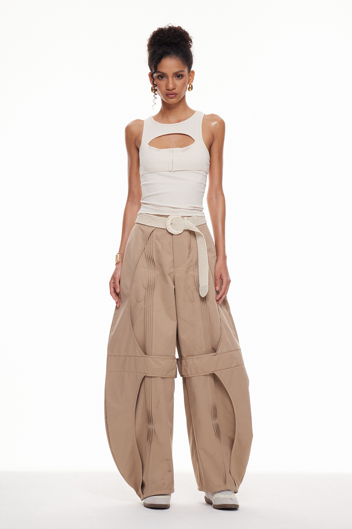 Mabruk Cutout Baggy Pants Set