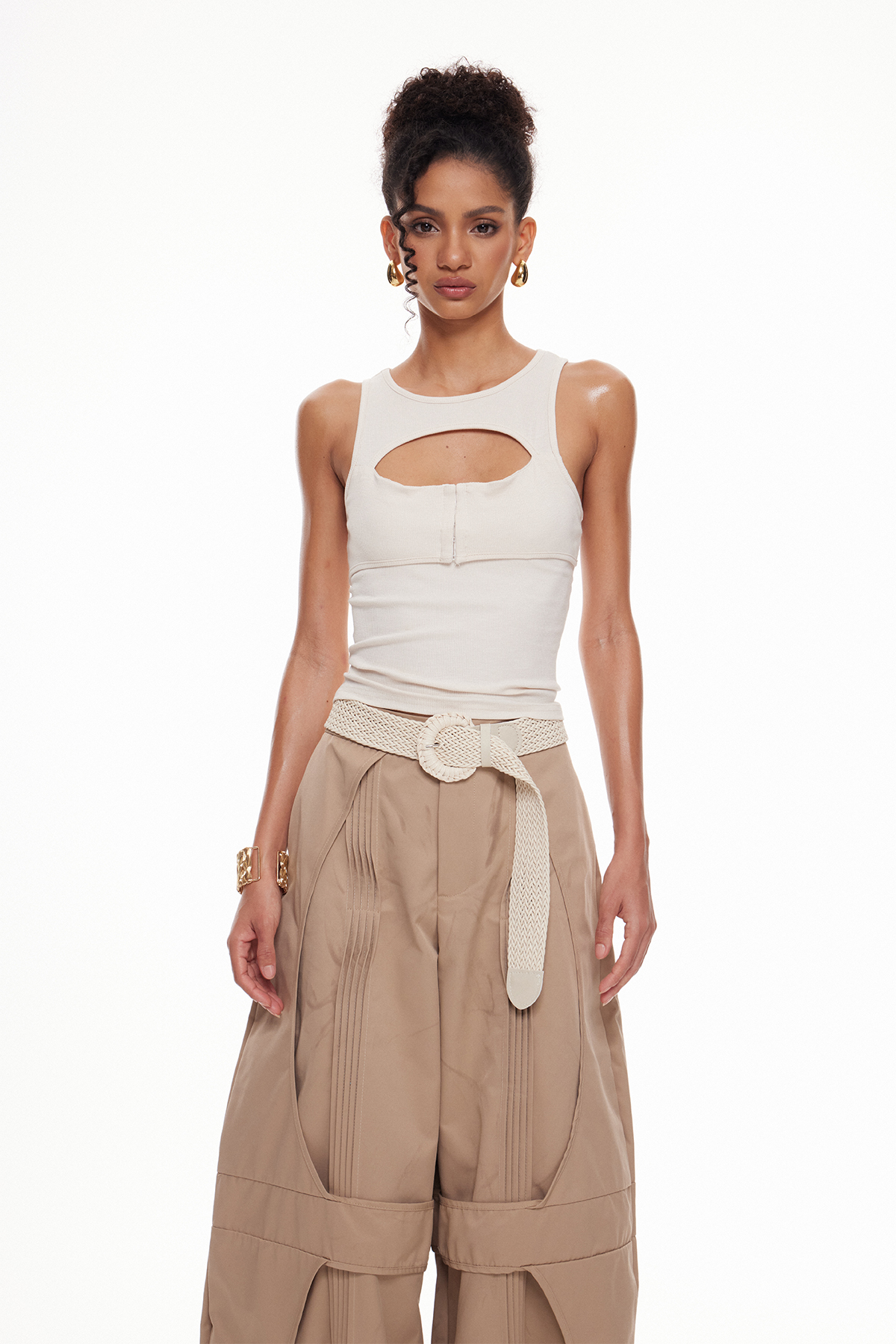 Mabruk Cutout Baggy Pants Set