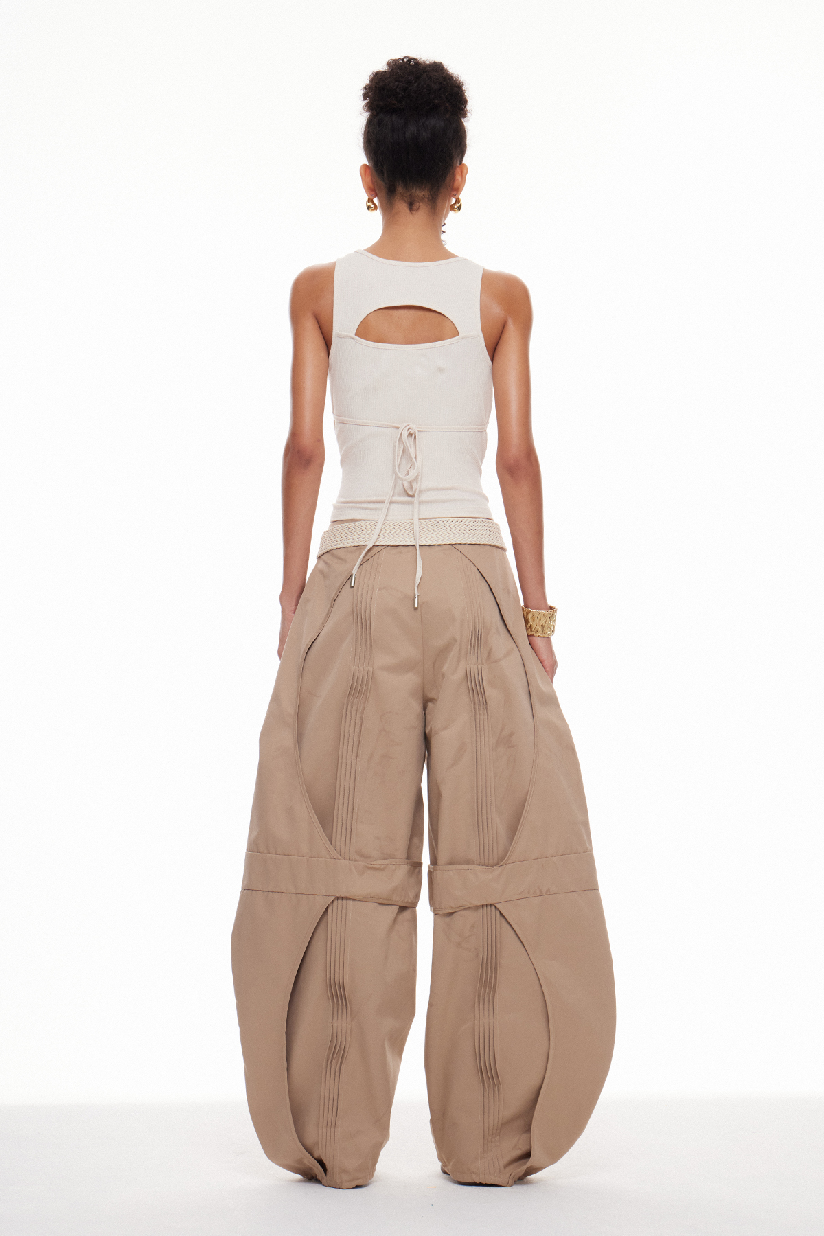 Mabruk Cutout Baggy Pants Set