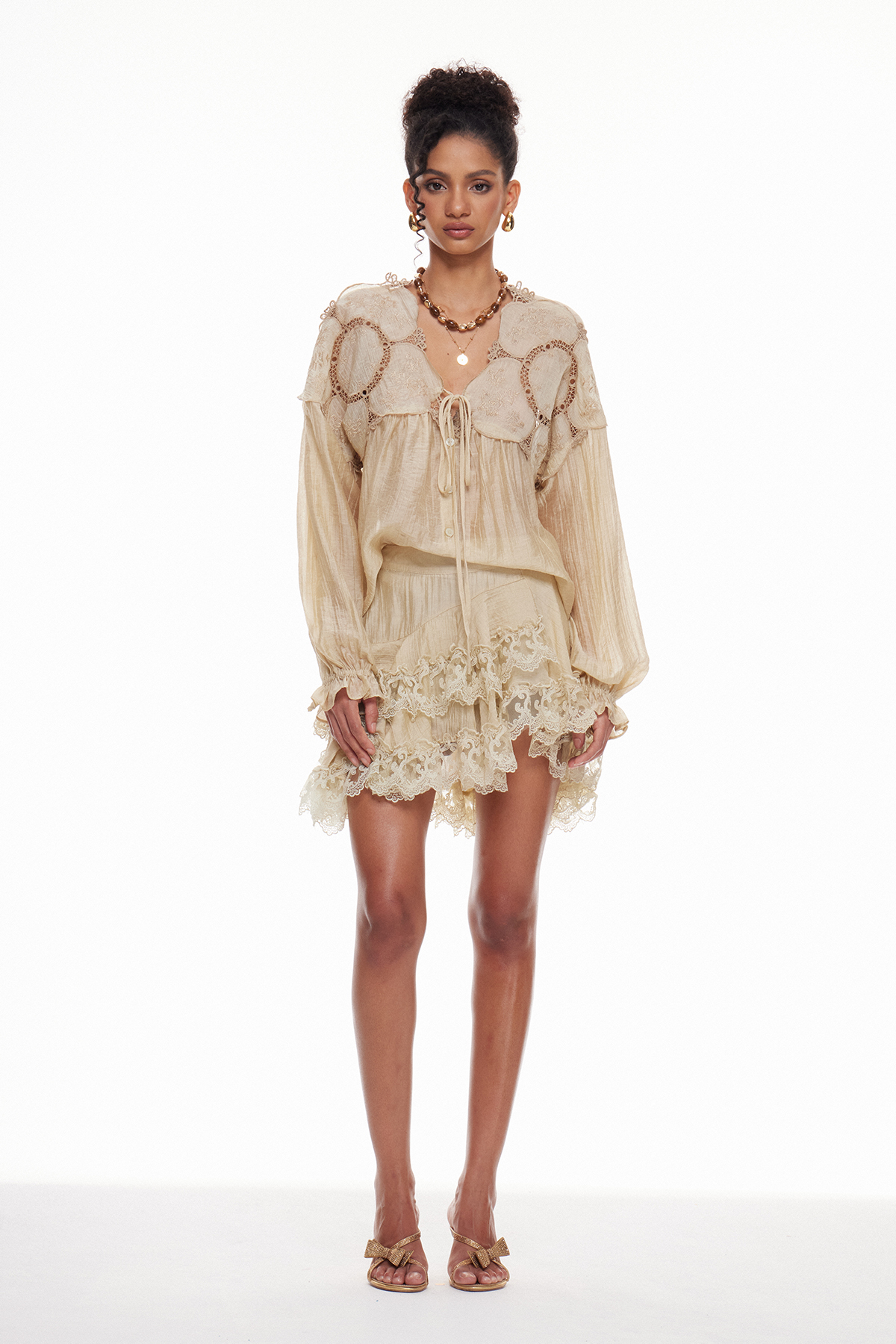 Mabyn Lace Ruffle Skirt Set