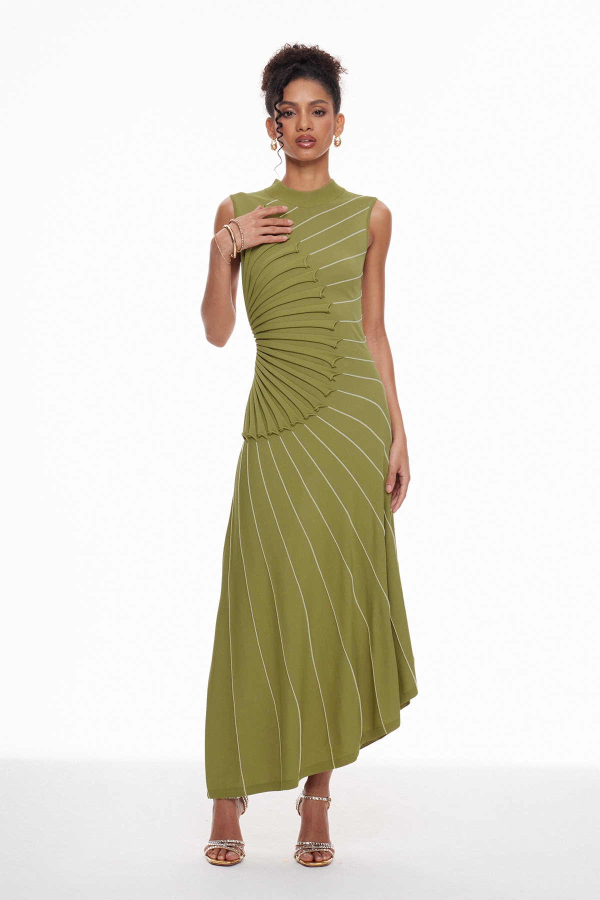 Macdara Asymmetric Knit Maxi Dress