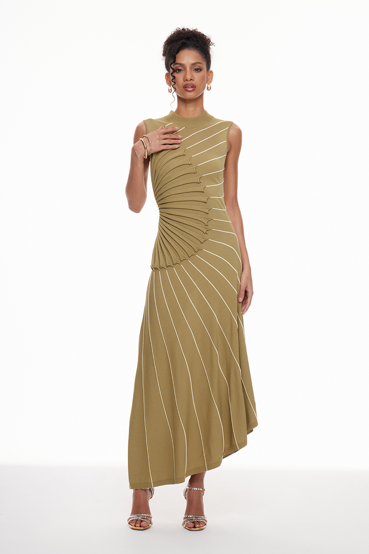 Macdara Asymmetric Knit Maxi Dress