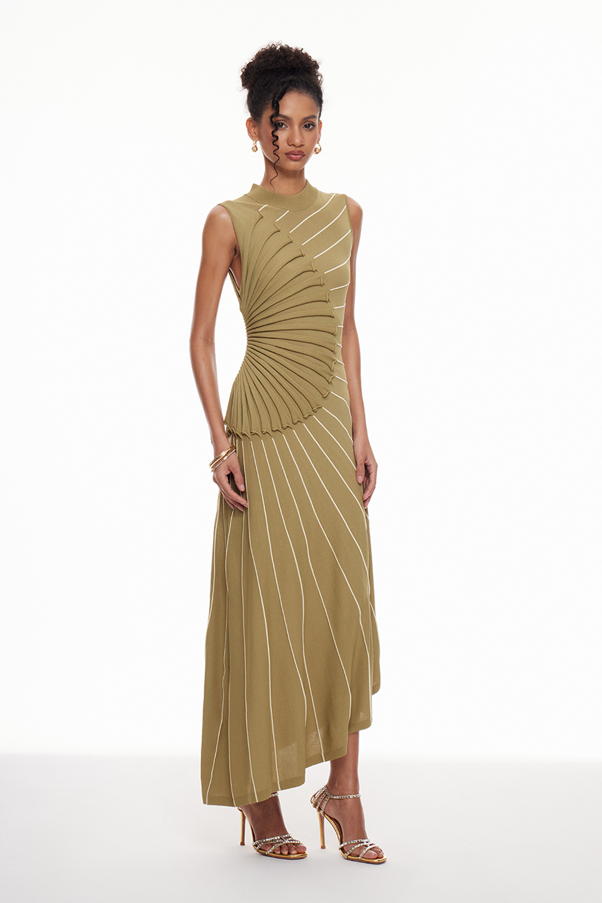 Macdara Asymmetric Knit Maxi Dress