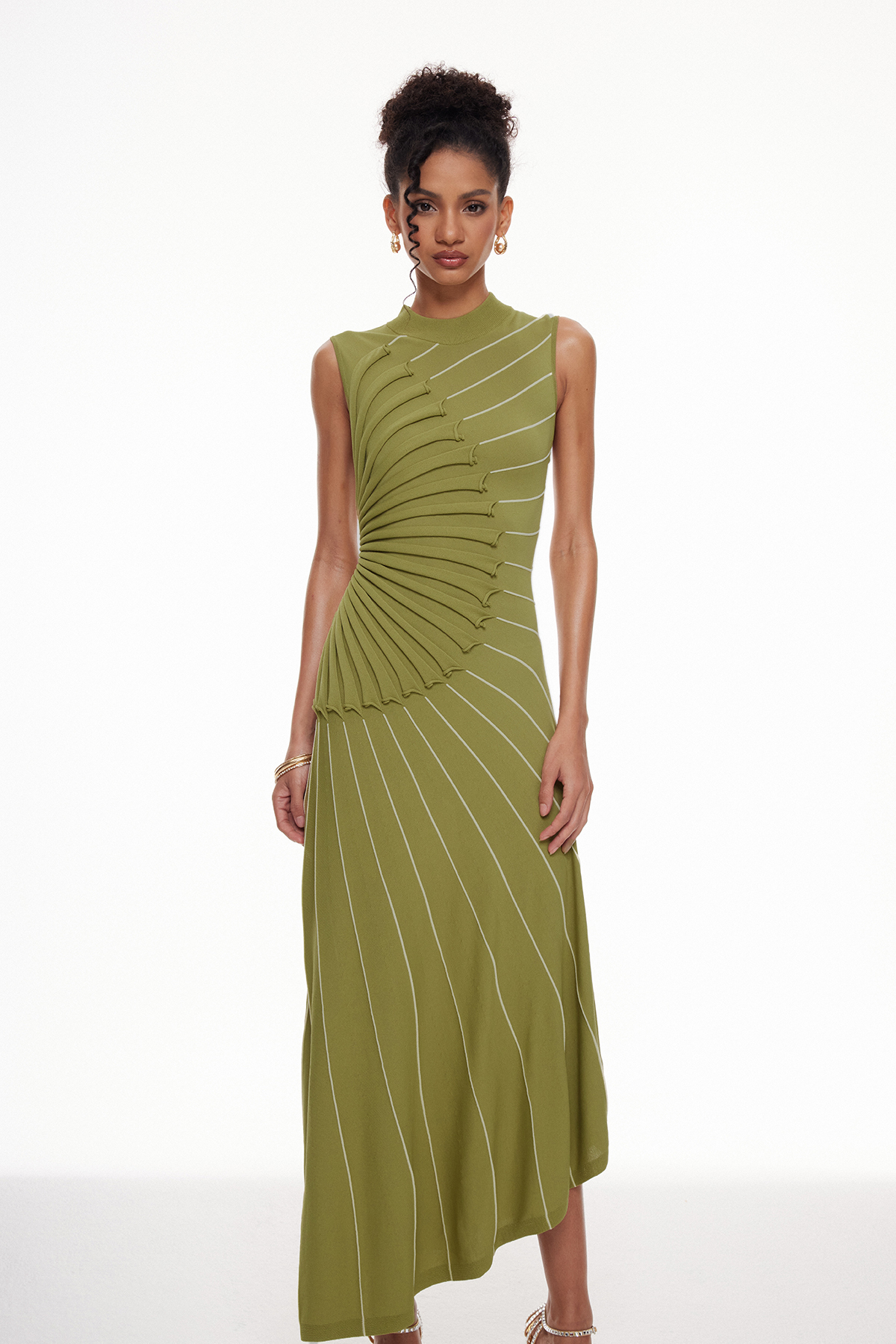 Macdara Asymmetric Knit Maxi Dress